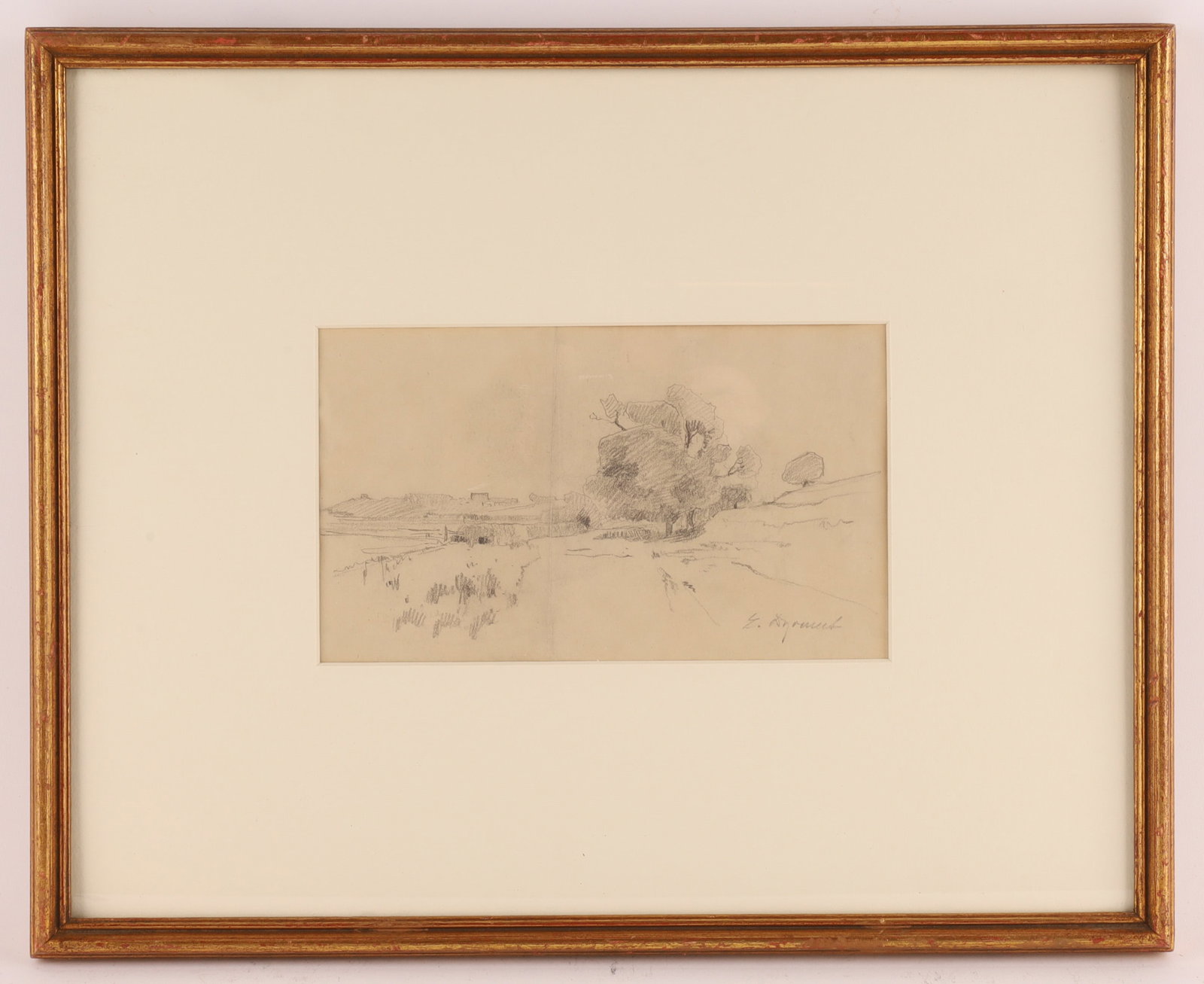 Edmond Dyonnet (France/Canada, 1859-1954), Pencil on Paper, Country Landscape (1 of 7)