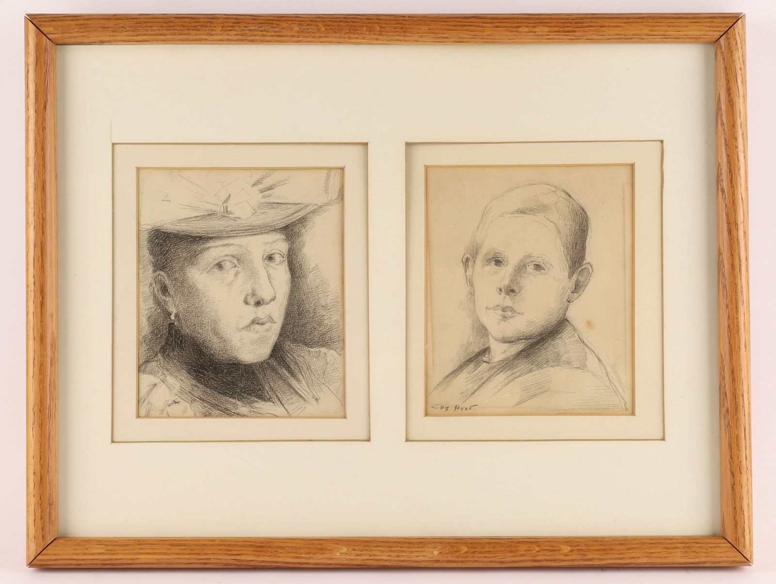 Charles Edouard Masson Huot (Canadian, 1855-1930) Set of 3 Portrait Drawings (1 of 9)