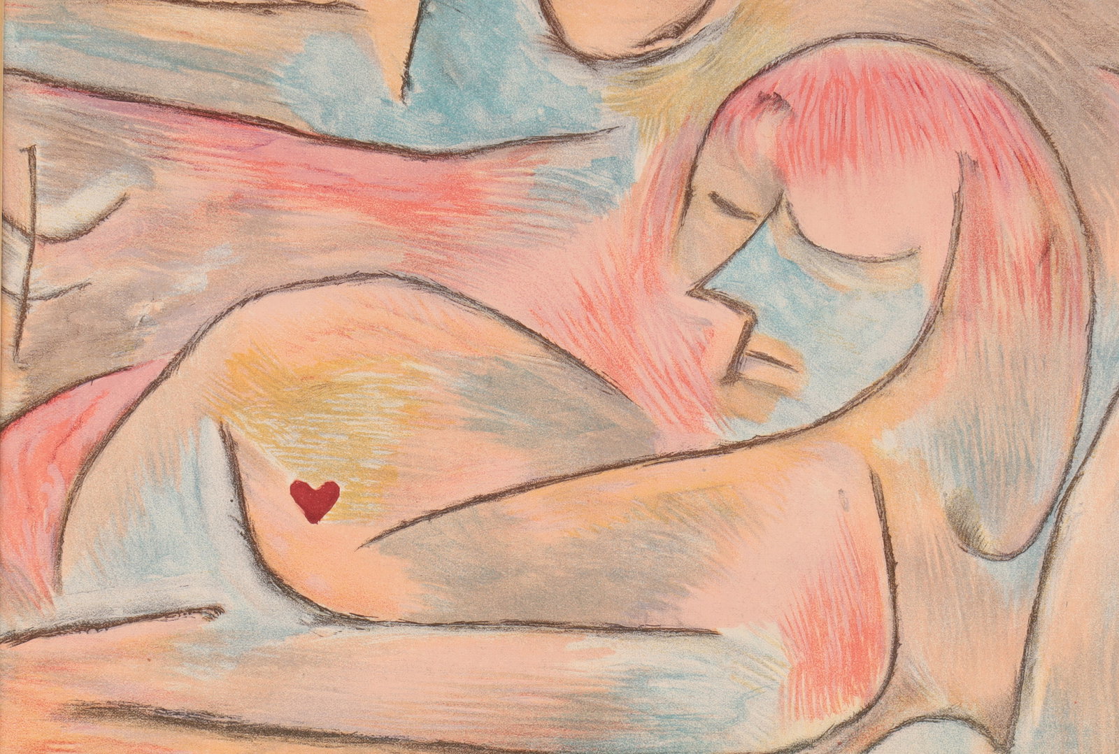 Paul Klee, Sommeil d’hiver, Verve Pochoir Stencil, 1938: A vibrant pochoir by Paul Klee titled Sommeil d’hiver (Winter), published in 1938 in the celebrated Parisian art revue Verve. Executed using hand-applied stencil color under the direction of Teriade