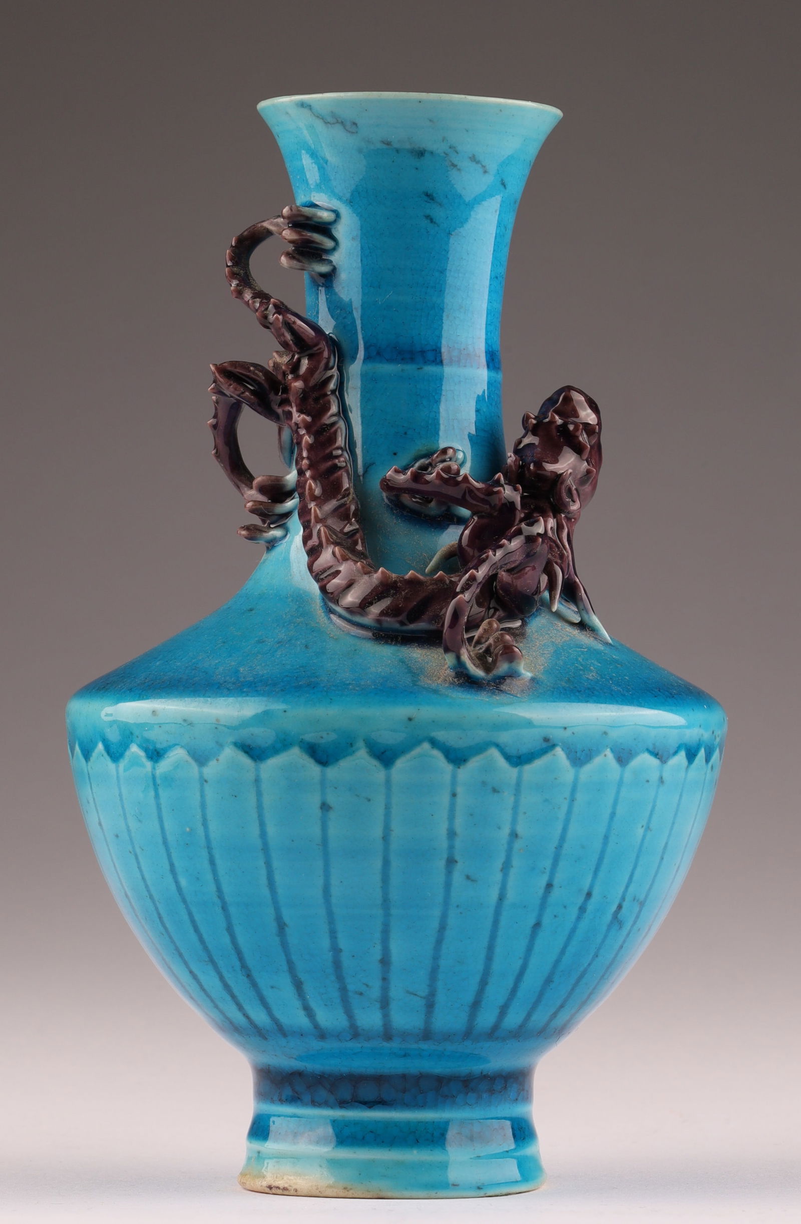 Antique Chinese Turquoise Ground Dragon Vase (1 of 12)