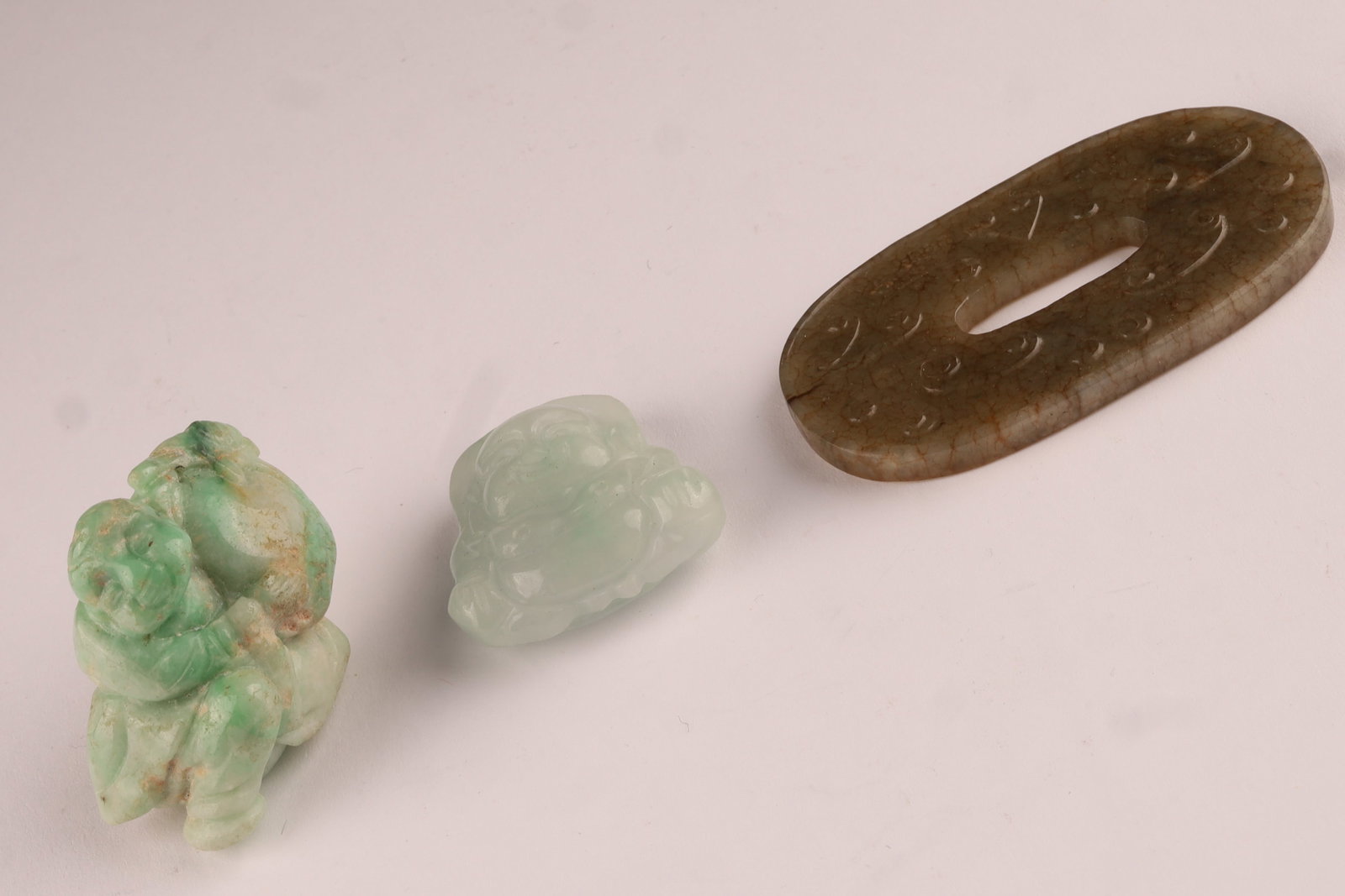 Collection of Chinese Carved Jade Figures Objects (1 of 8)