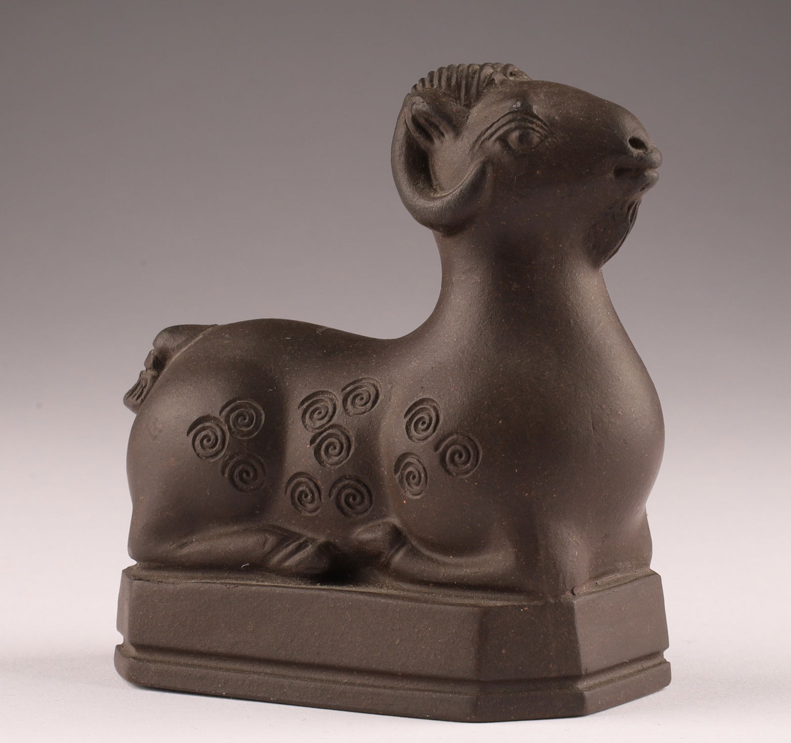 Chinese Yixing Clay Pottery Recumbent Ram Figure (1 of 9)
