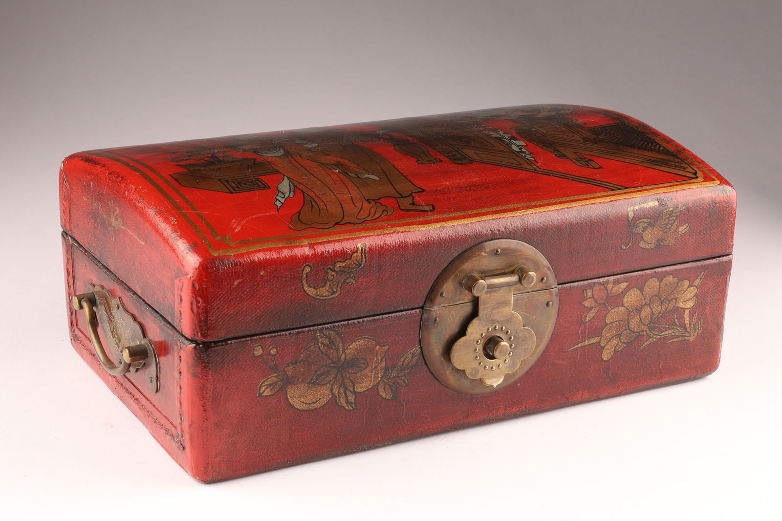 Antique Chinese Red Lacquer Erotic Interior Box (1 of 7)
