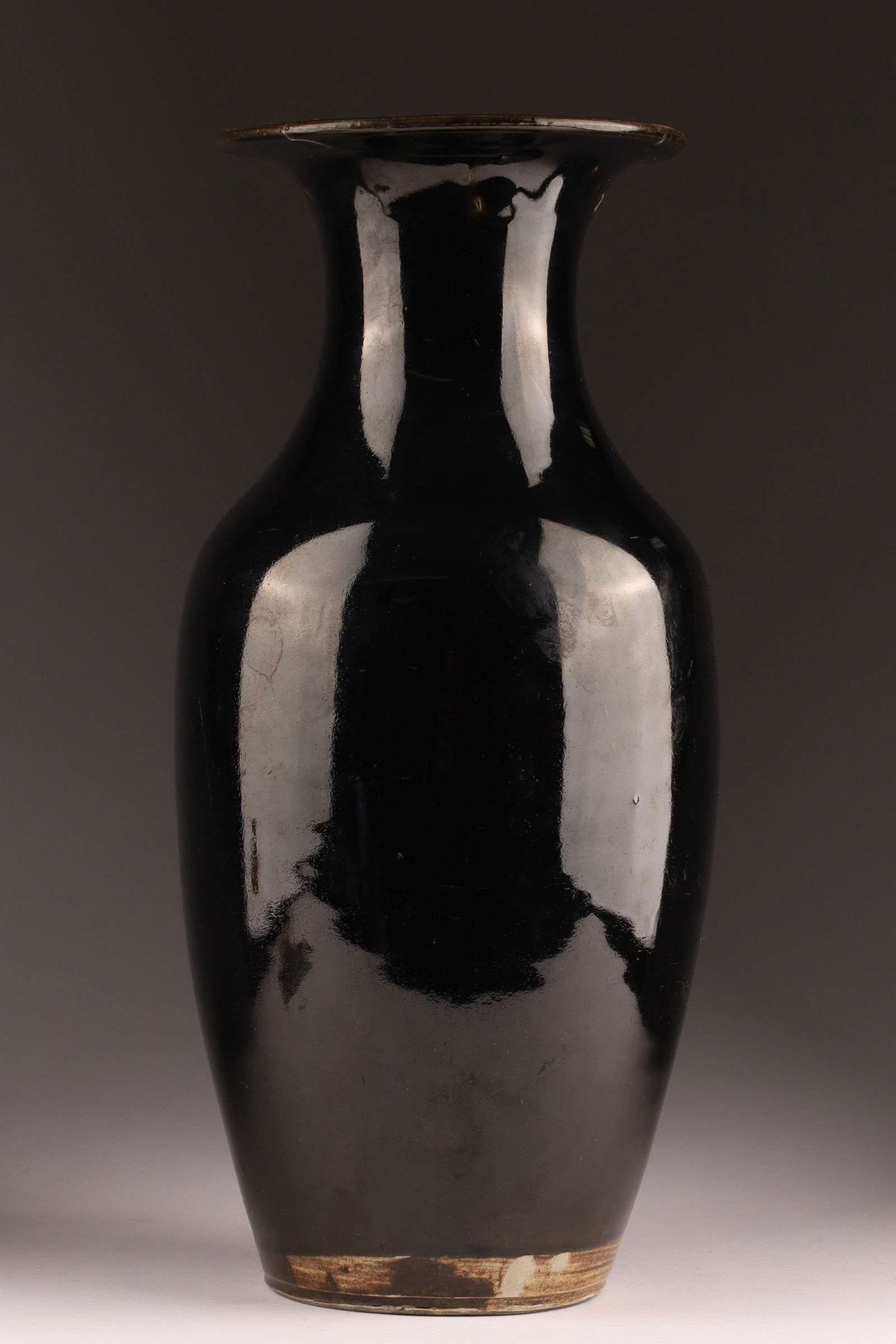 Antique Chinese Mirror Black Glazed Vase (1 of 9)