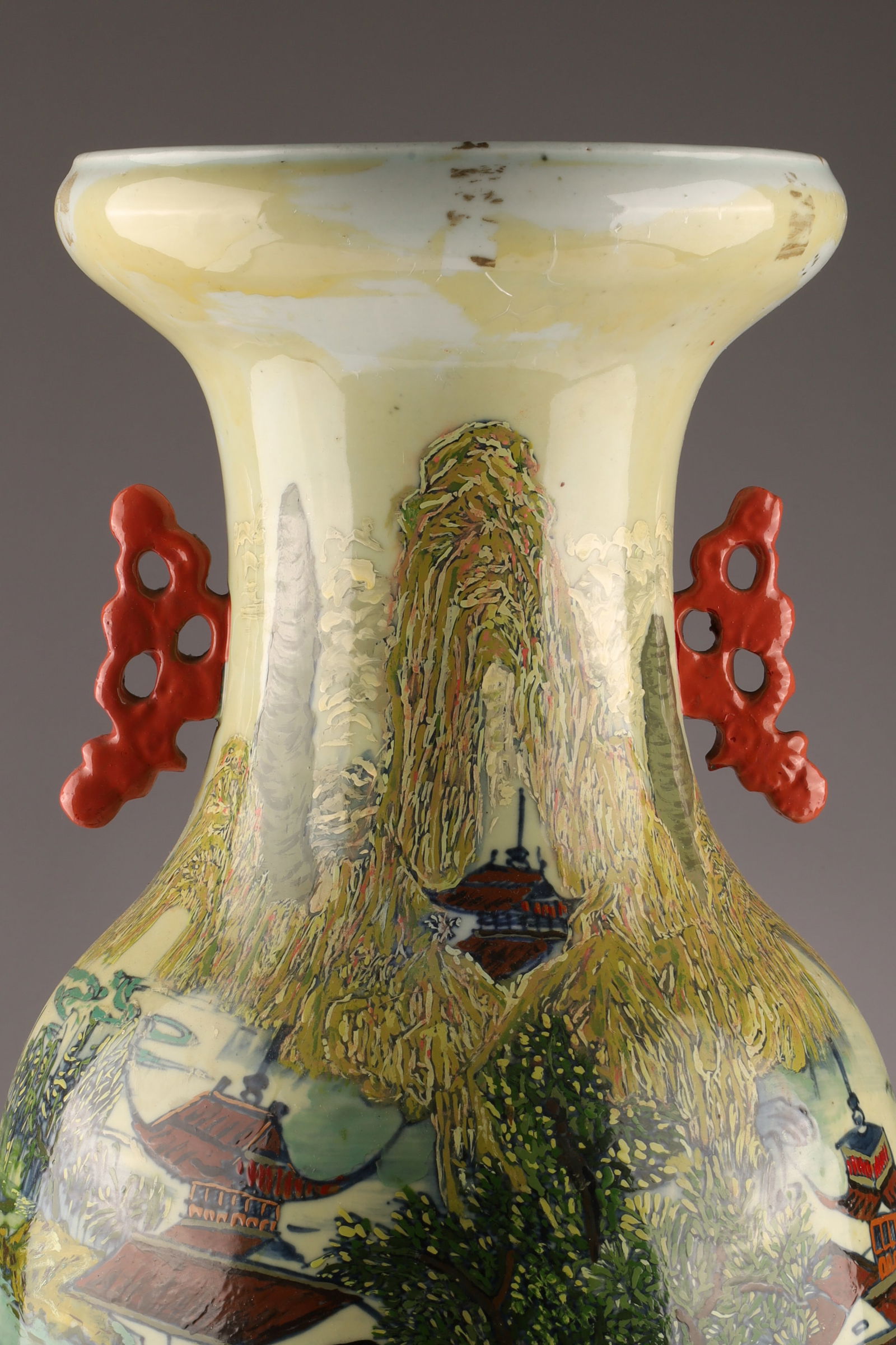 Large Chinese Republican Period Landscape Vase with Later Painting (1 of 7)