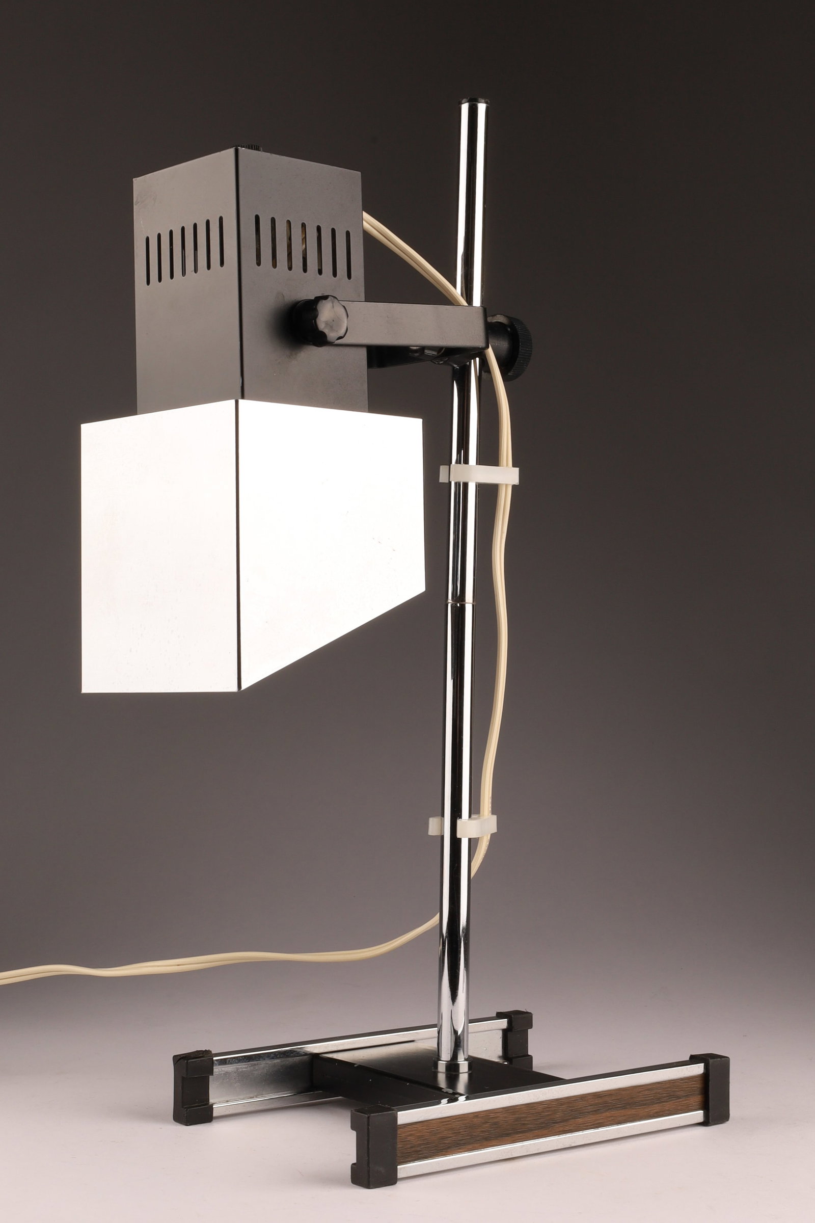 1960s Mid Century Robert Sonneman Chrome Cube Spot Lamp (1 of 5)