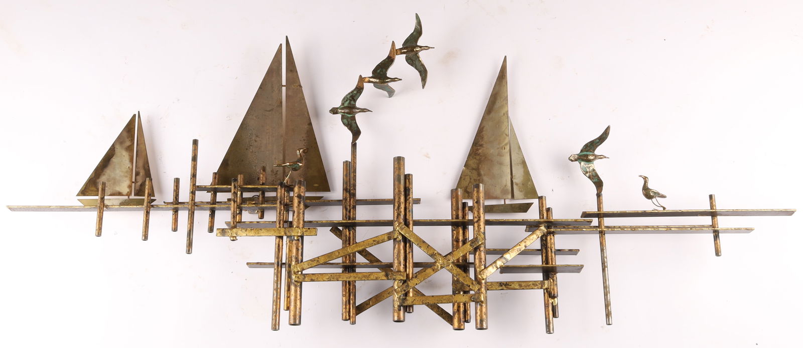 Curtis Jere Mid-Century Sailboats and Seagulls Wall Sculpture (1 of 7)