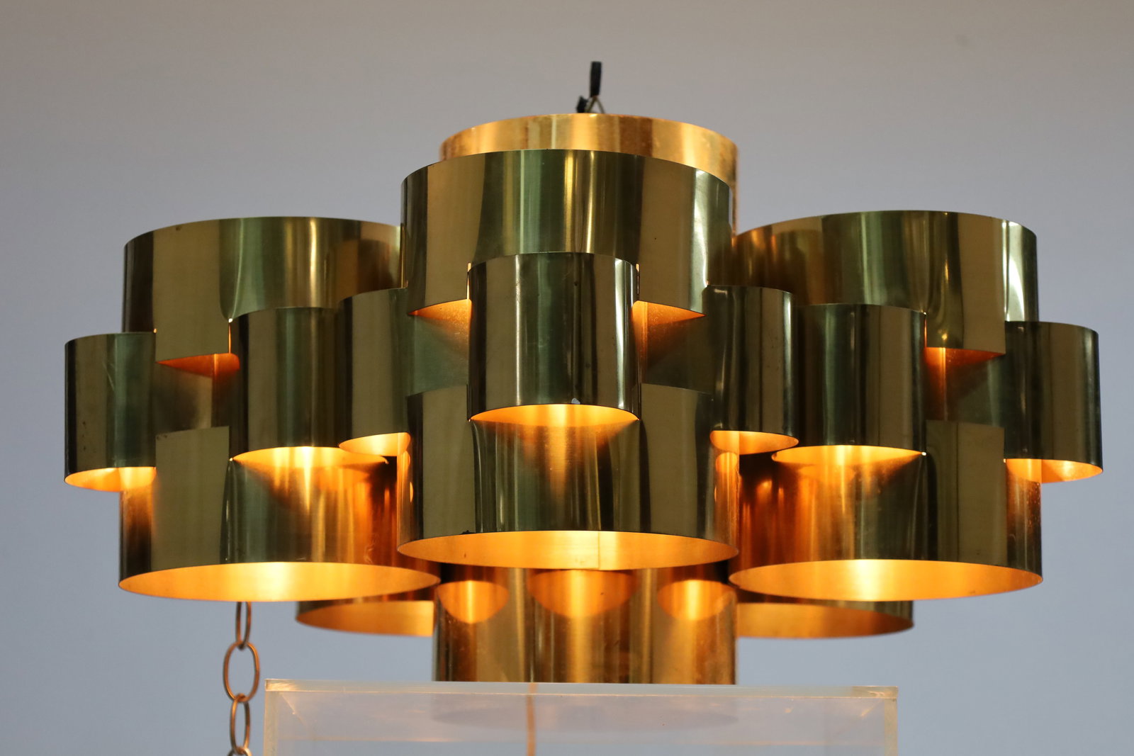 Modernist Polished Brass Cloud Chandelier by Curtis Jere Artisan House (1 of 4)