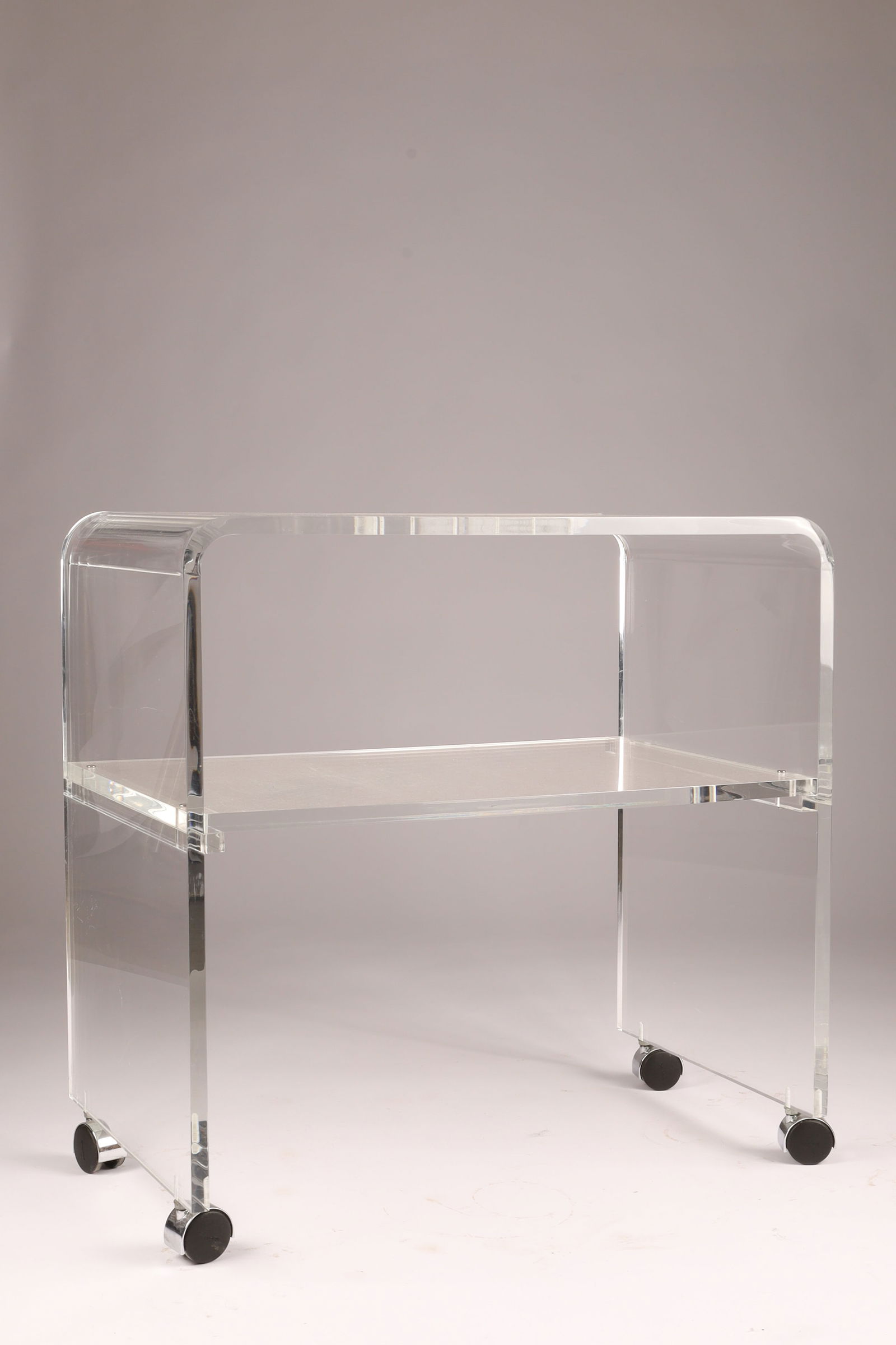 Space Age Lucite Two Tier Bar Cart / Serving Trolley, 1970s Style Charles Hollis Jones (1 of 5)