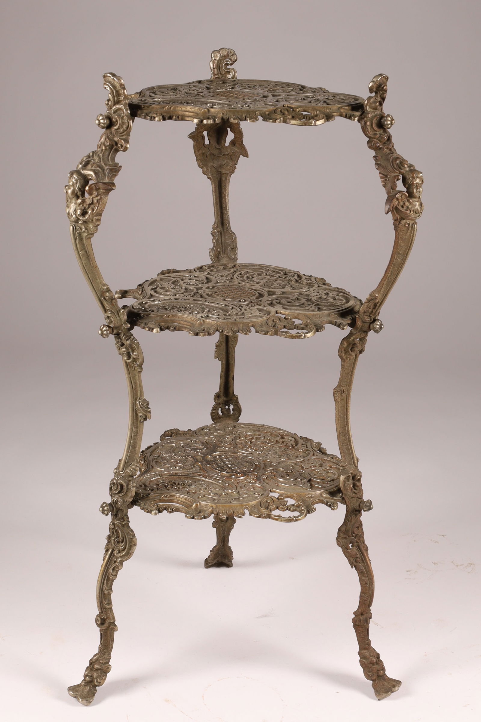 A Victorian / Art Nouveau Cast Iron Three Tier Plant Garden Stand (1 of 7)