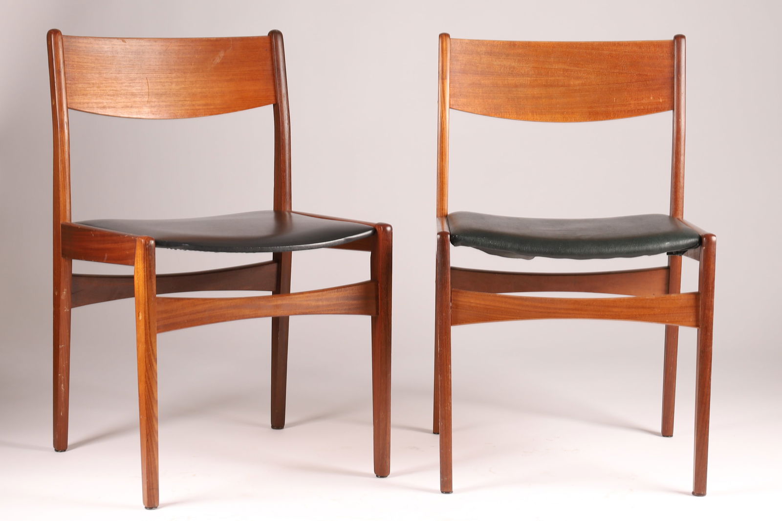 Pair of Mid Century Denmark Poul Volther for Frem Rojle Teak and Leather Chairs (1 of 6)
