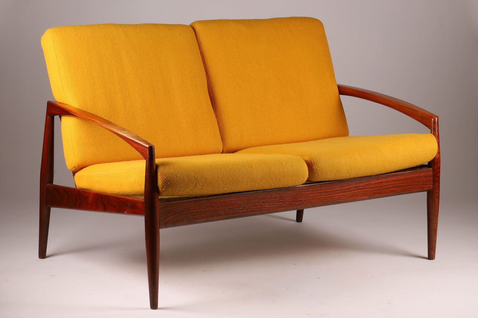 Mid-Century Modern 1960s Kai Kristiansen Teak Paper Knife 2-Seater Sofa, Denmark (1 of 9)