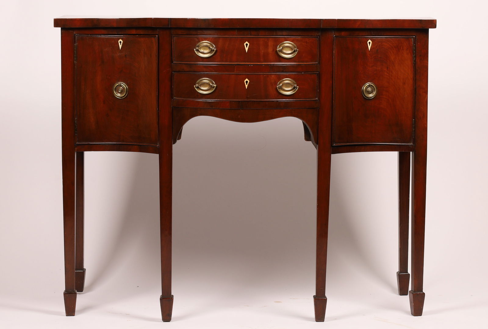 Antique Georgian Diminutive Serpentine Mahogany Sideboard (1 of 9)