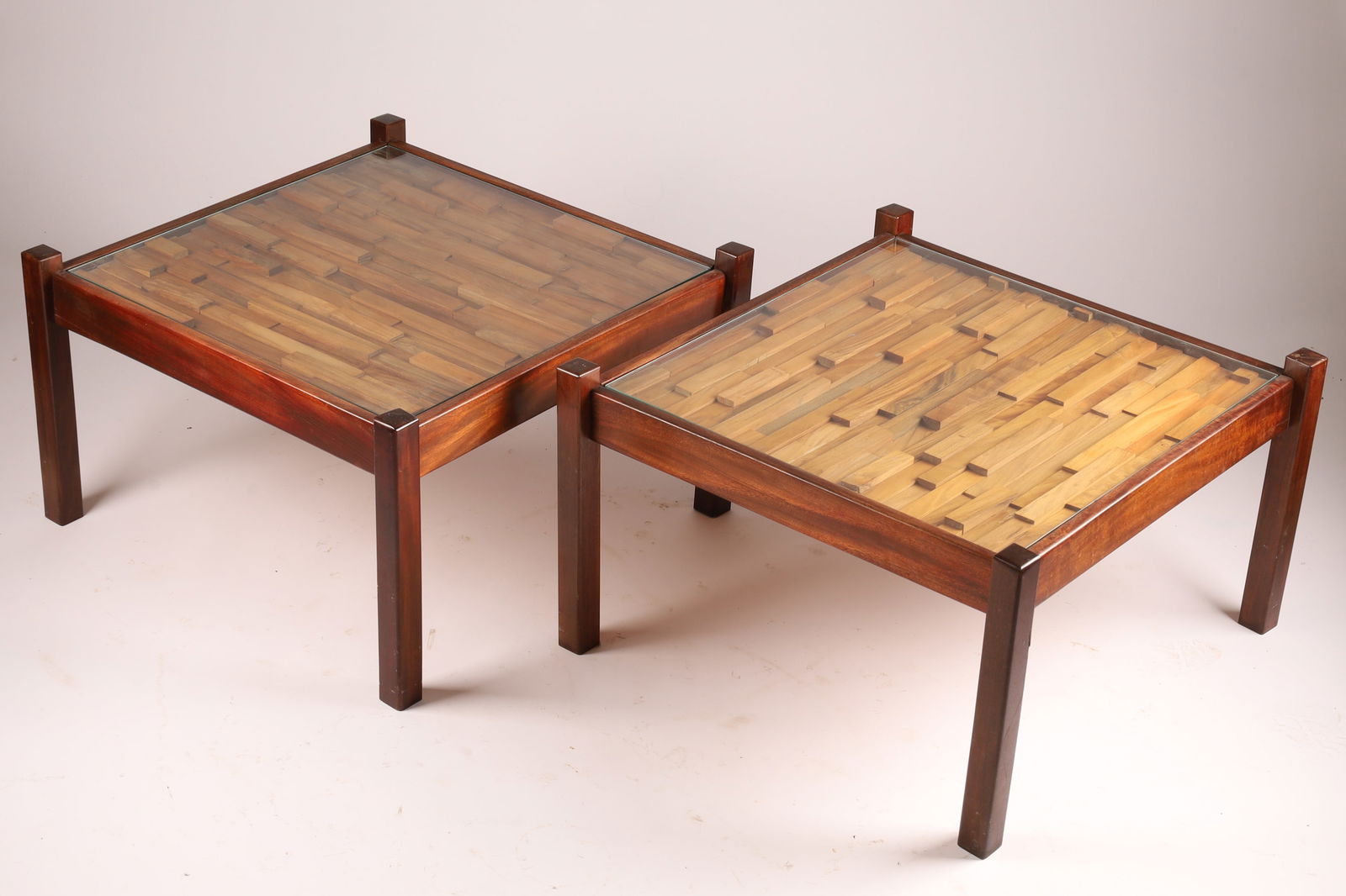 Pair of Mid-Century Modern Brazilian Hardwood Side End Tables Manner Percival Lafer (1 of 8)