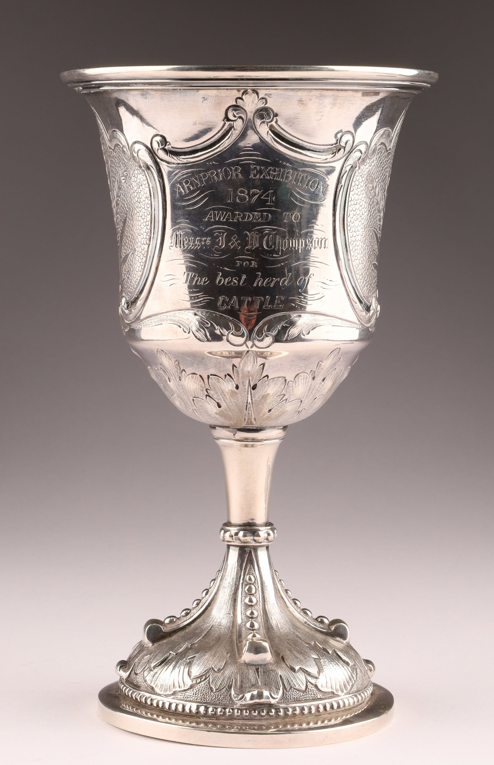 19th C Canadian Silver Goblet Trophy by James E. Ellis, Toronto 1874 (1 of 10)