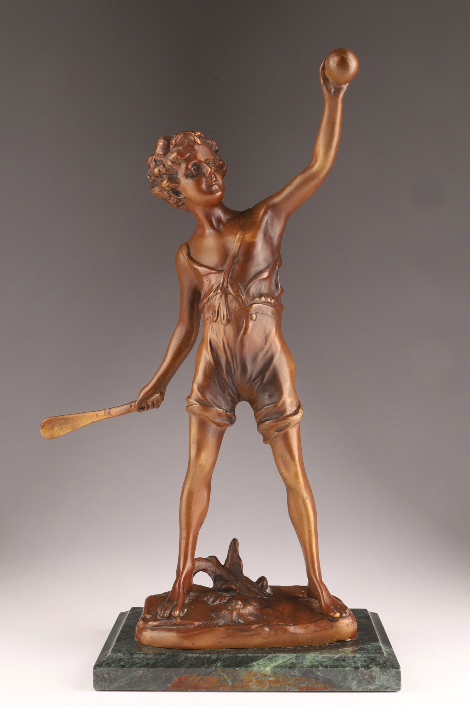 Franz Iffland (German, 1862-1935), Bronze Figure of a Boy Playing Cricket (1 of 9)