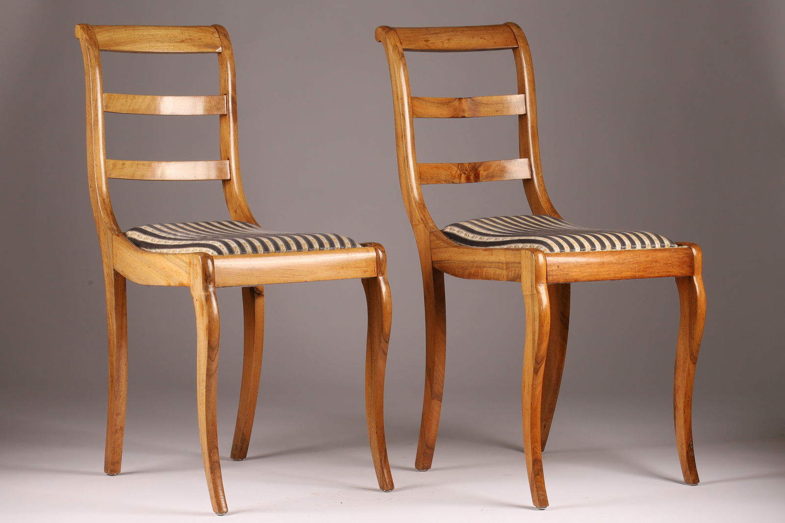 Pair of 19th C Antique Biedermeier Chairs with Sabre Legs (1 of 7)