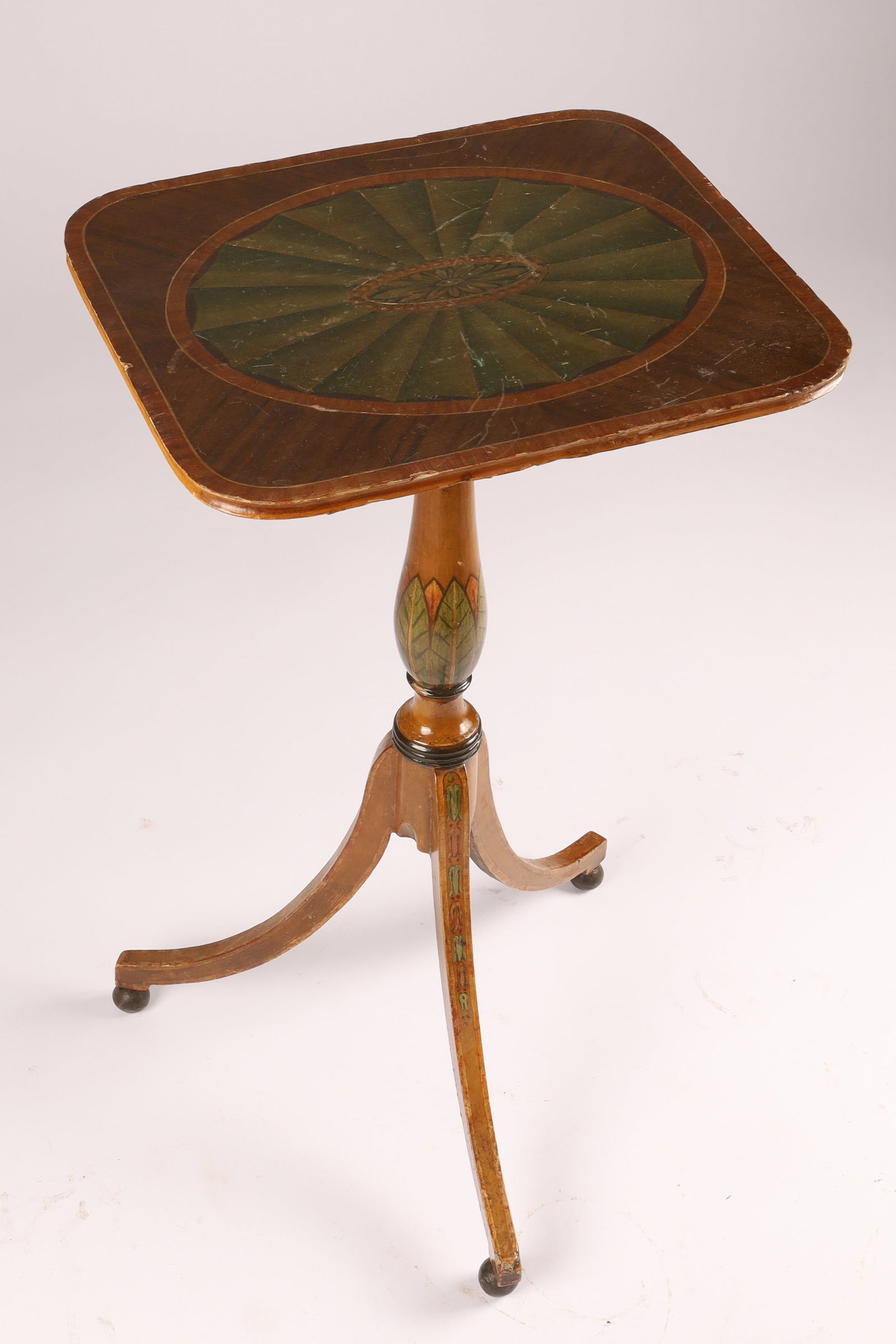 Antique George III Adams Style Painted Tripod Table (1 of 8)