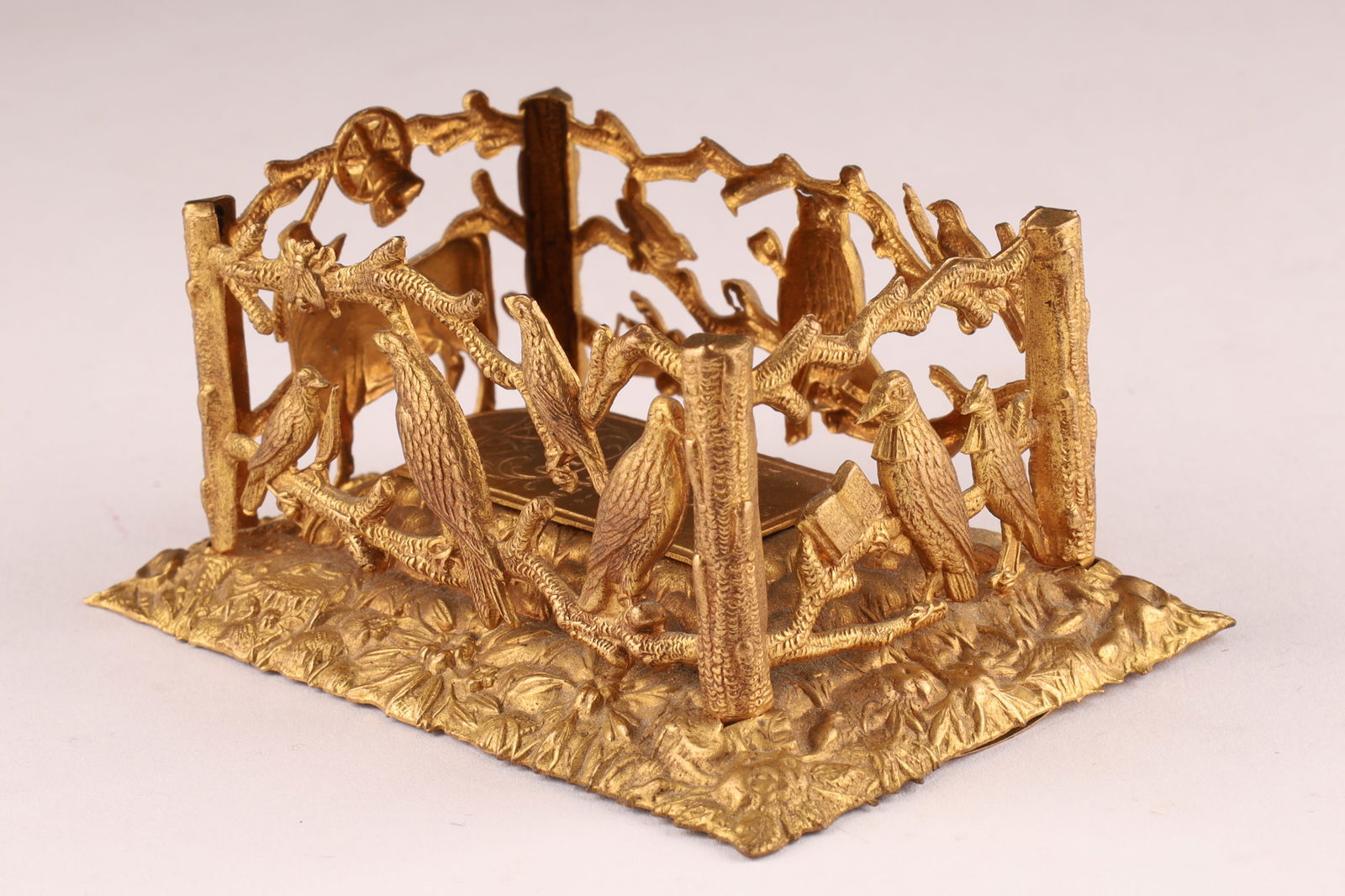 W. Avery and Son Victorian Brass Needle Case, poor Cock Robin (1 of 9)