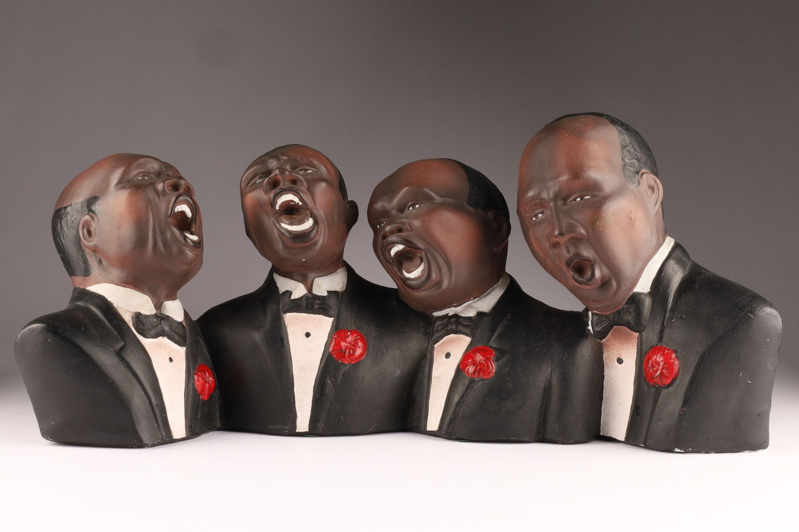 Black Americana Chalkware Jazz Quartet Singers (1 of 6)