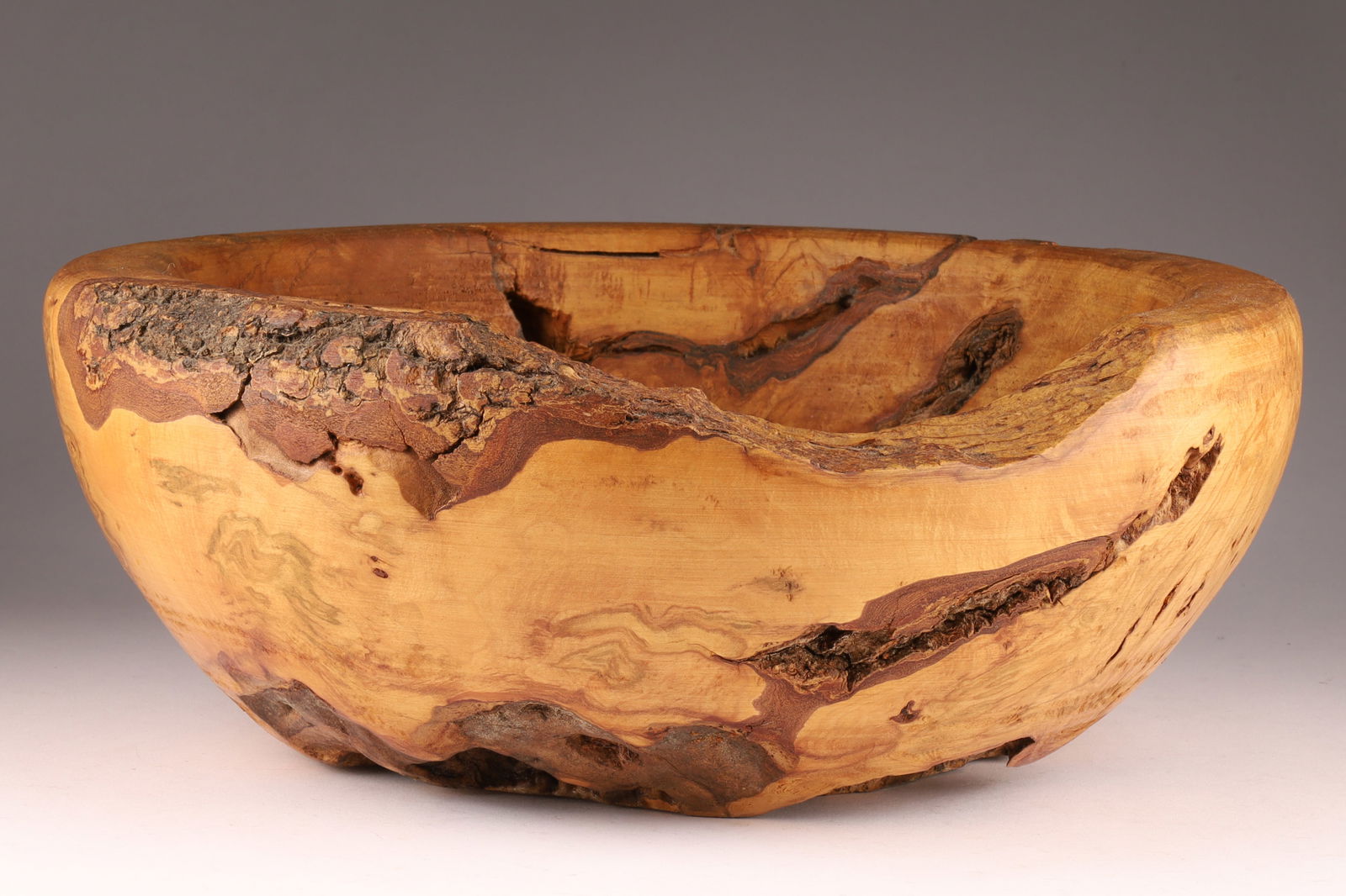 Modernist Turned Natural Edge Spalted Maple Burl Wood Bowl (1 of 7)