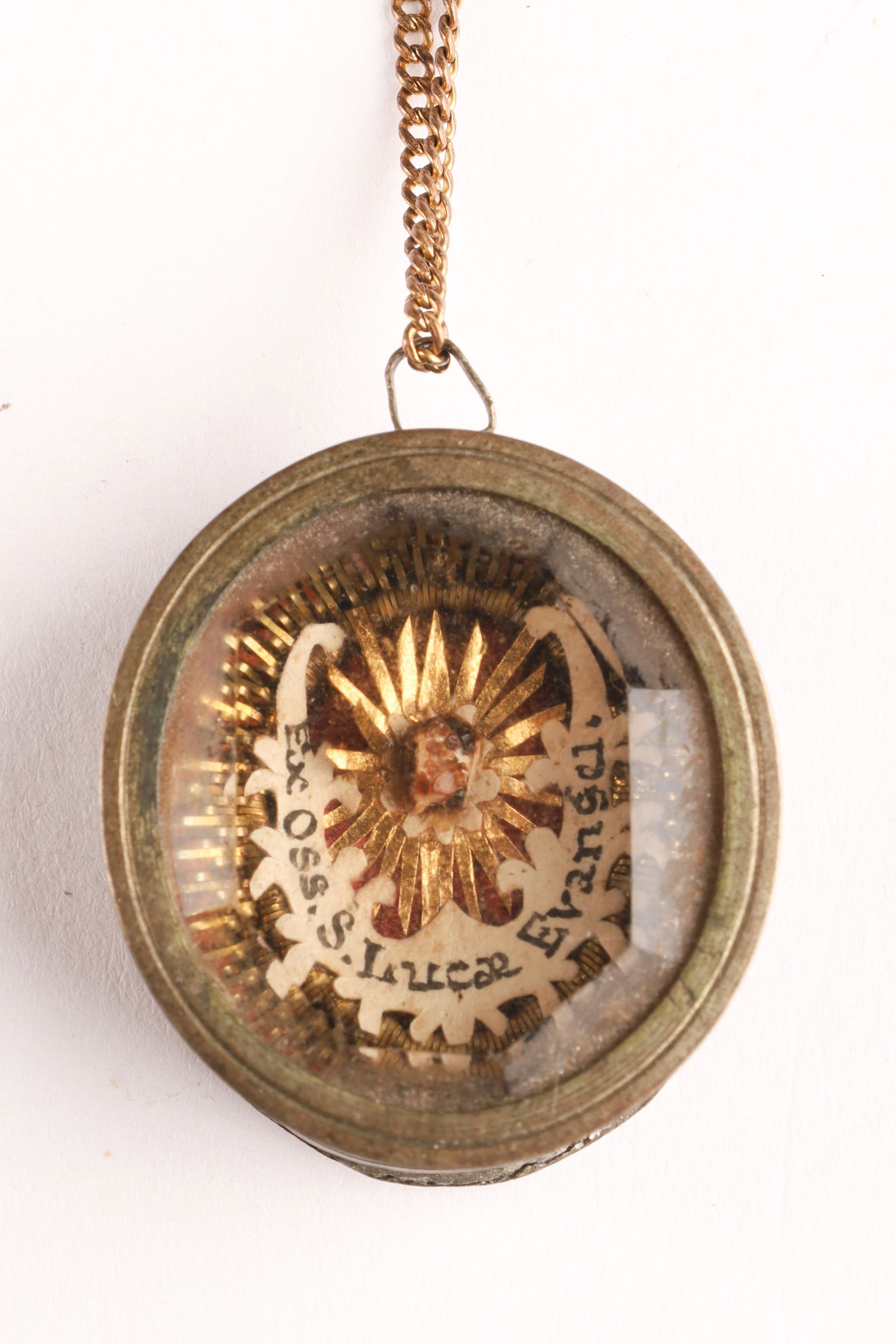 Antique Reliquary Silver Theca Pendant Ex Oss. S. Lucae, Evang (1 of 5)