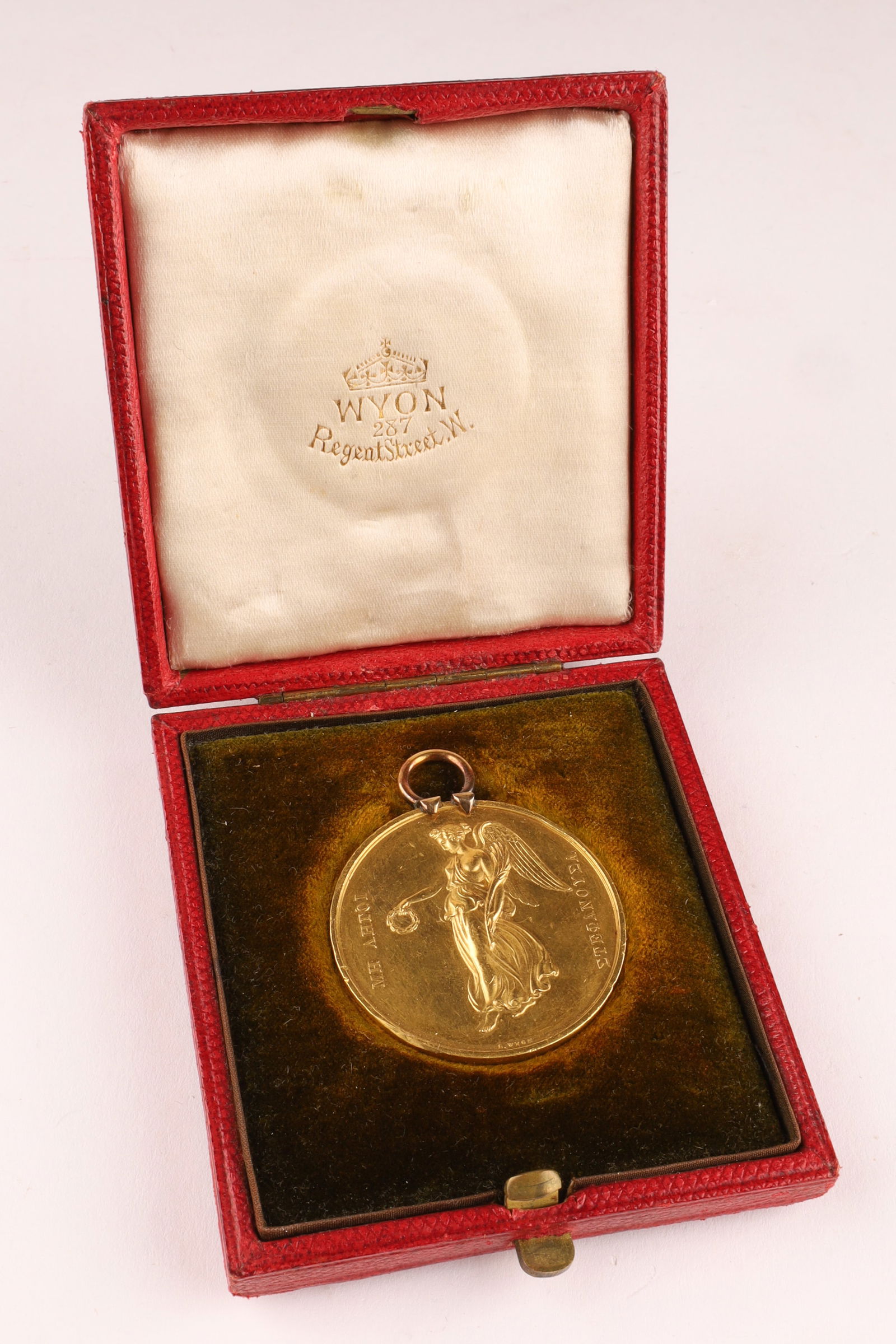 22K Gold Medal C. 1900, Featuring a Winged Figure of Victory (1 of 8)