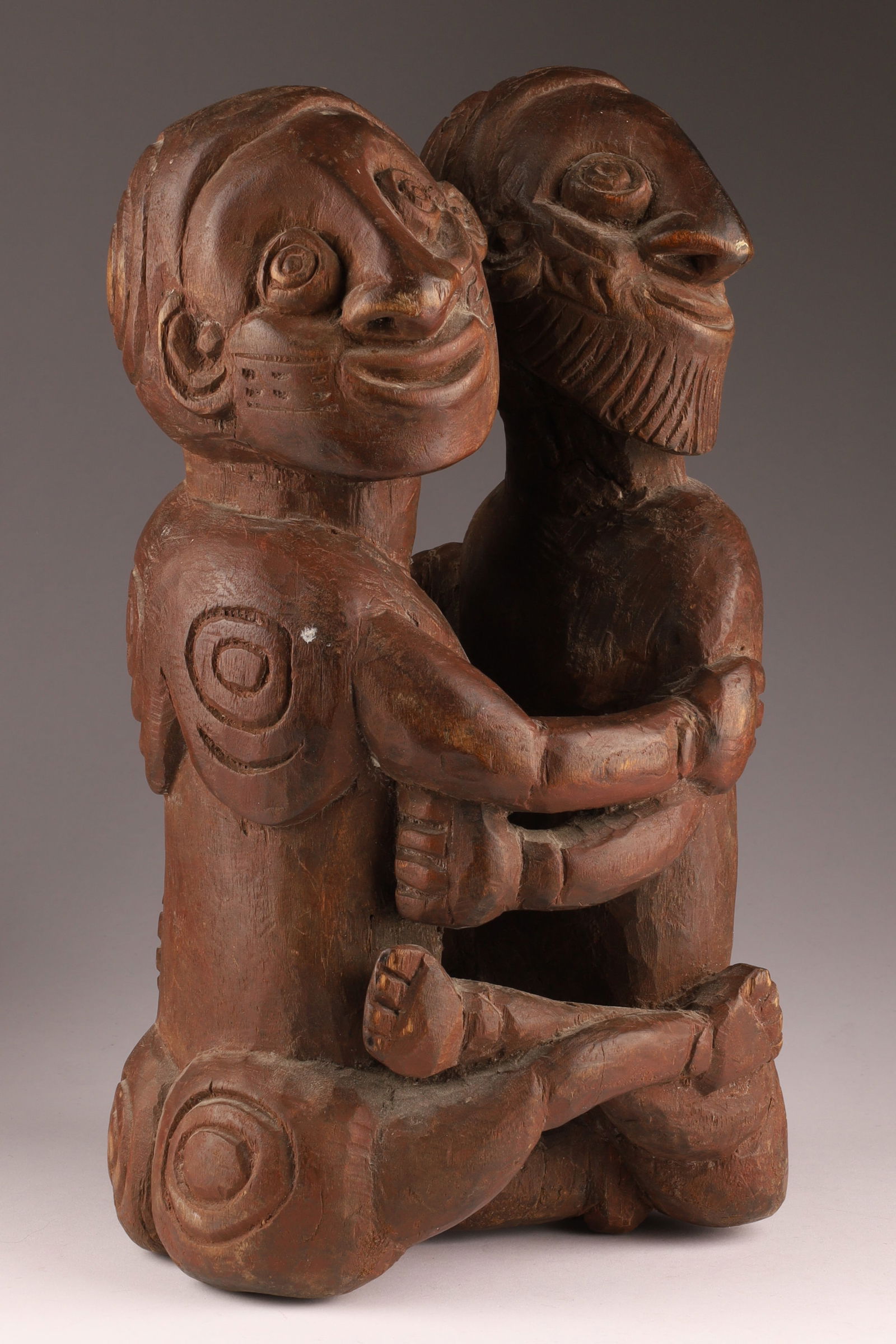 Hand-carved African Phallic sculpture depicting a couple (1 of 5)