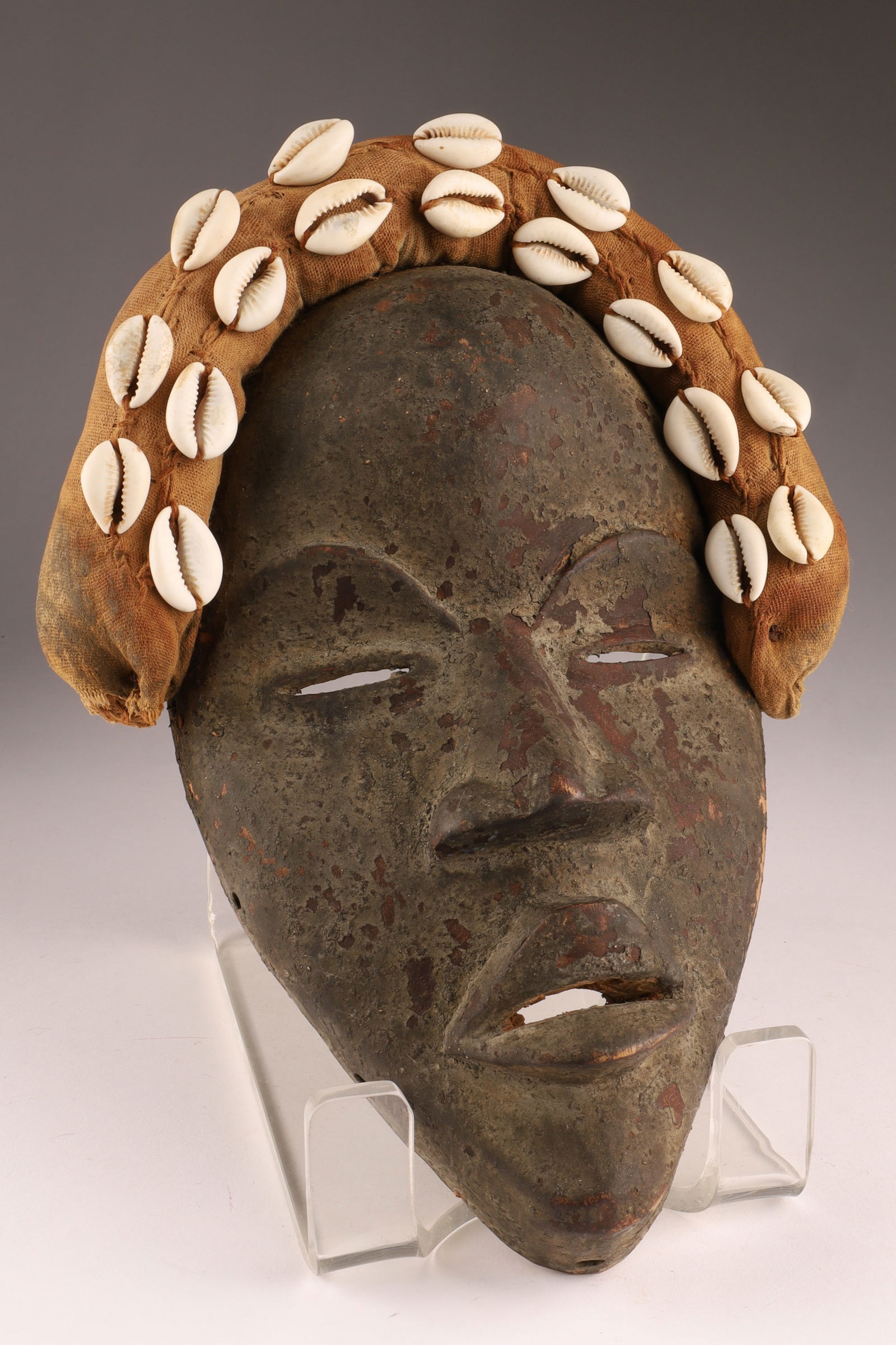 West African Hand Carved Dan Mask with Cowrie Shells (1 of 7)