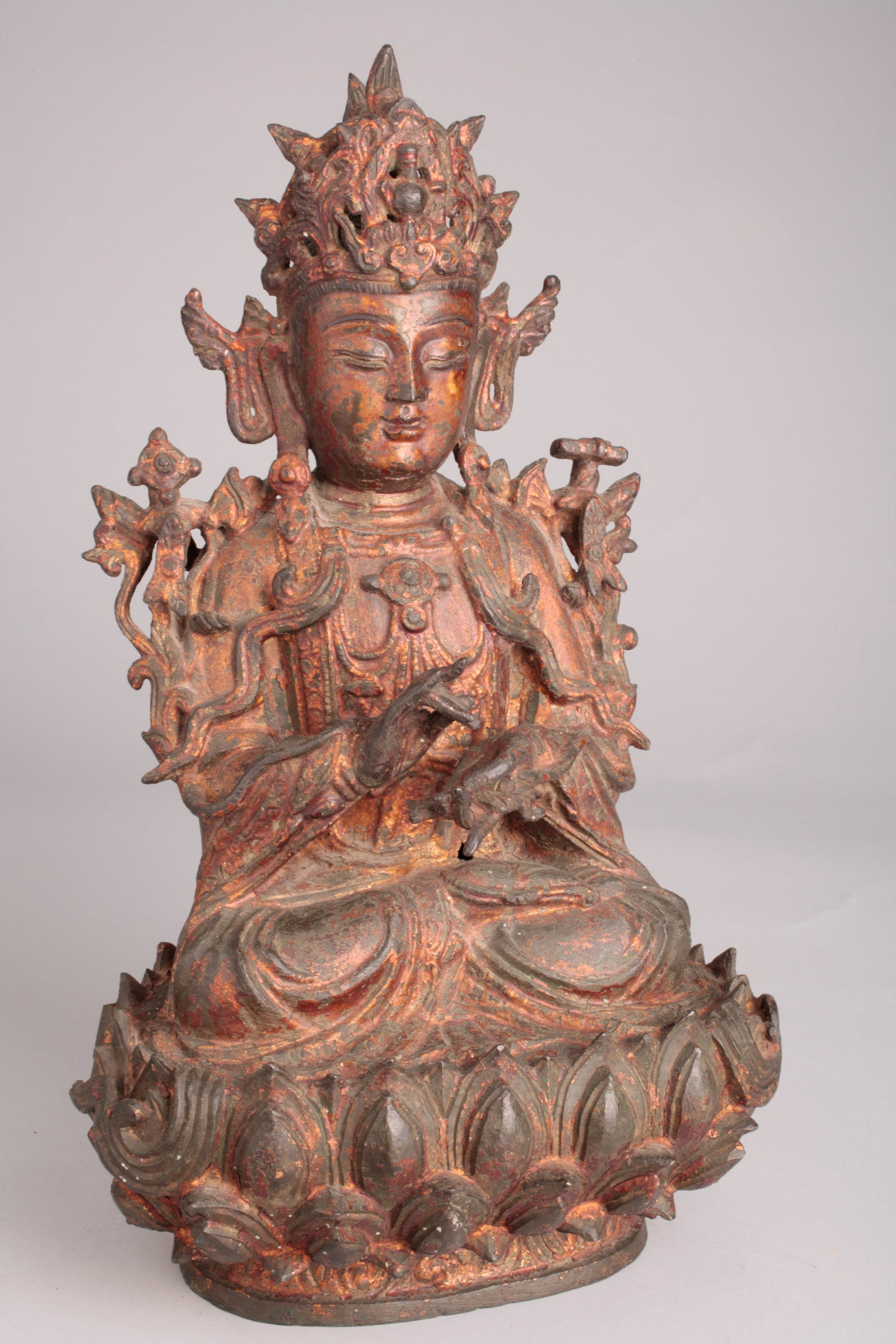 Antique Chinese Bronze Figure of a Seated Bodhisattva, Ming Dynasty (1 of 9)