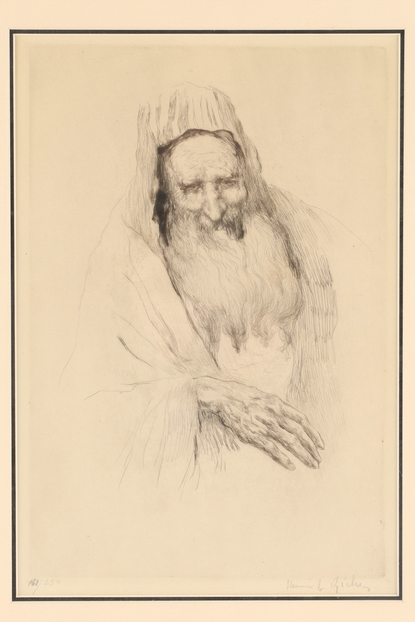 Henri Le Riche, Portrait d’un vieil homme barbu, Etching and Drypoint (1 of 7)