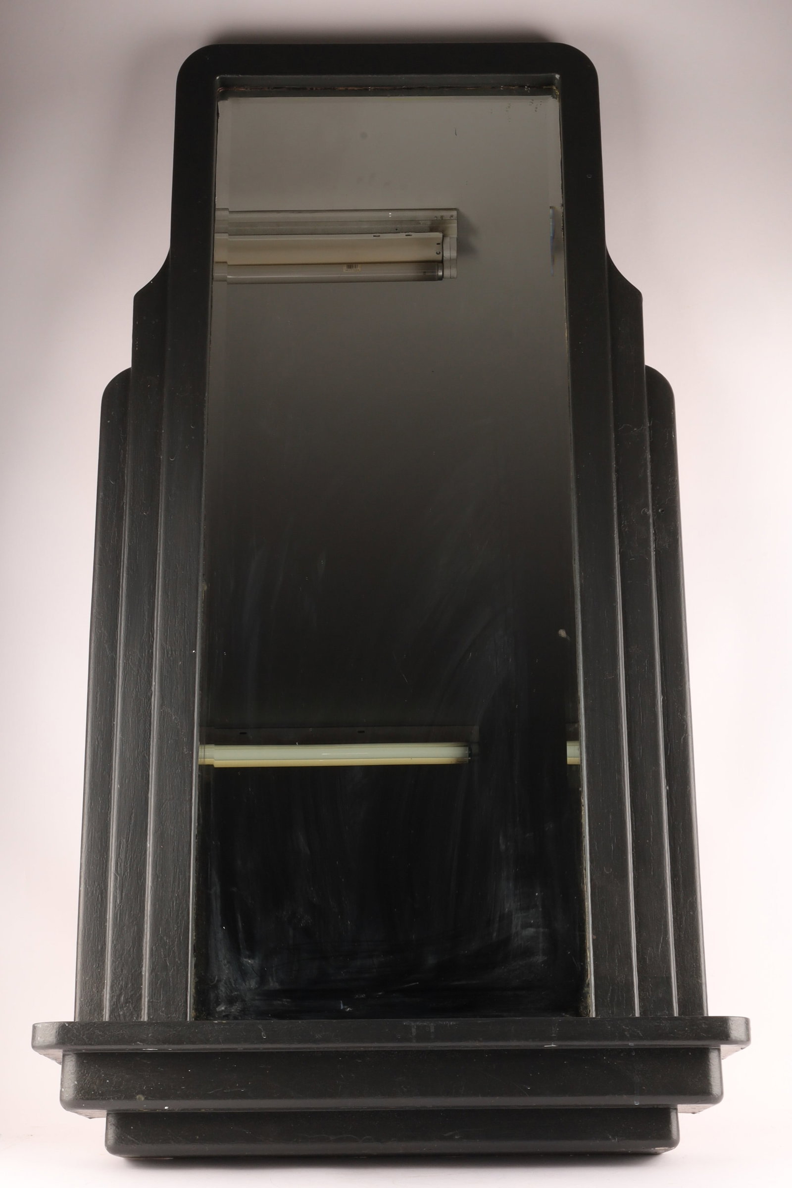 Black Deco Skyscraper Style Wall Mirror With Shelf (1 of 7)