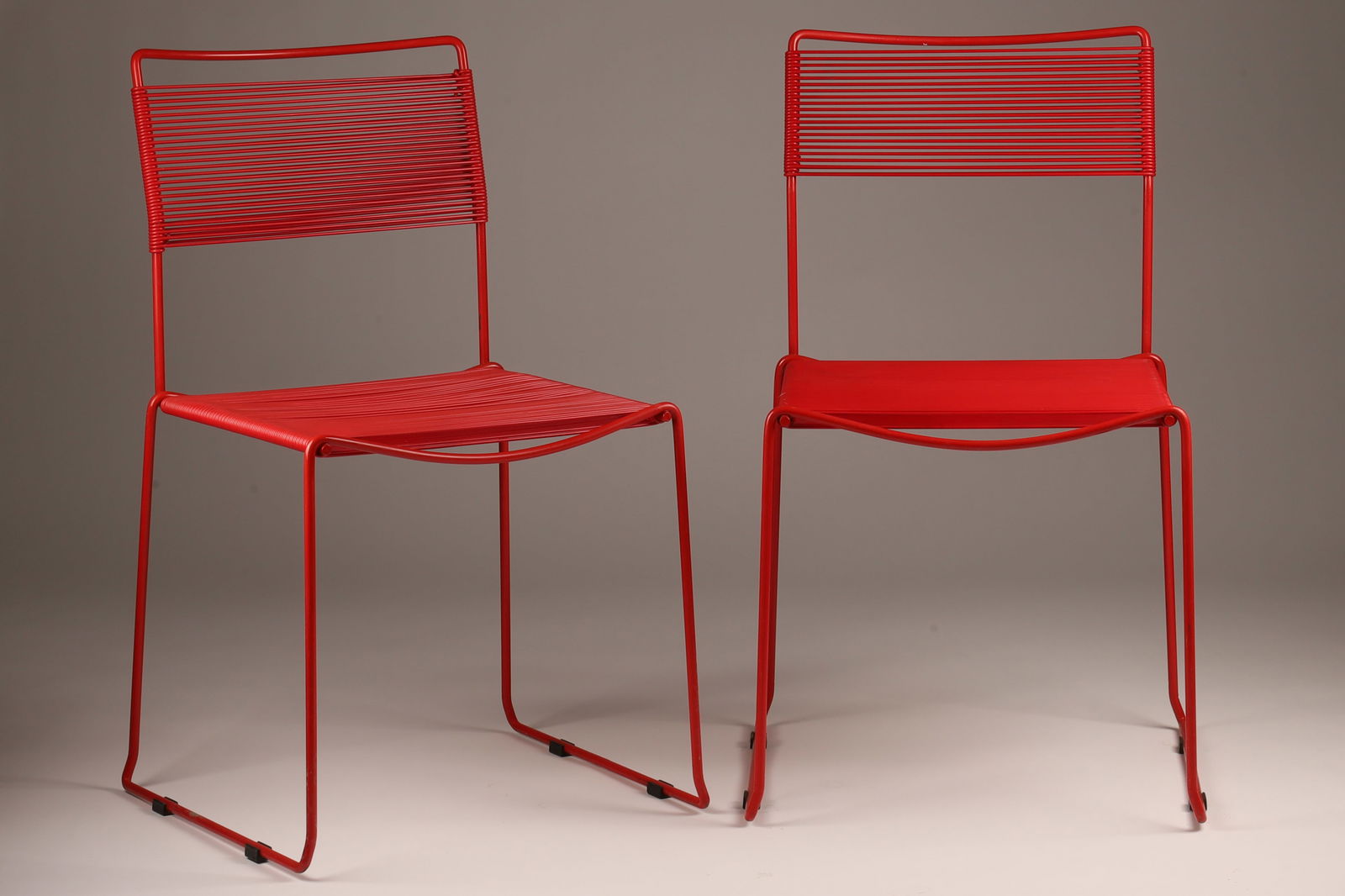 Pair of Post Modern Space Age Red Giandomenico Belotti Spaghetti Chairs (1 of 7)