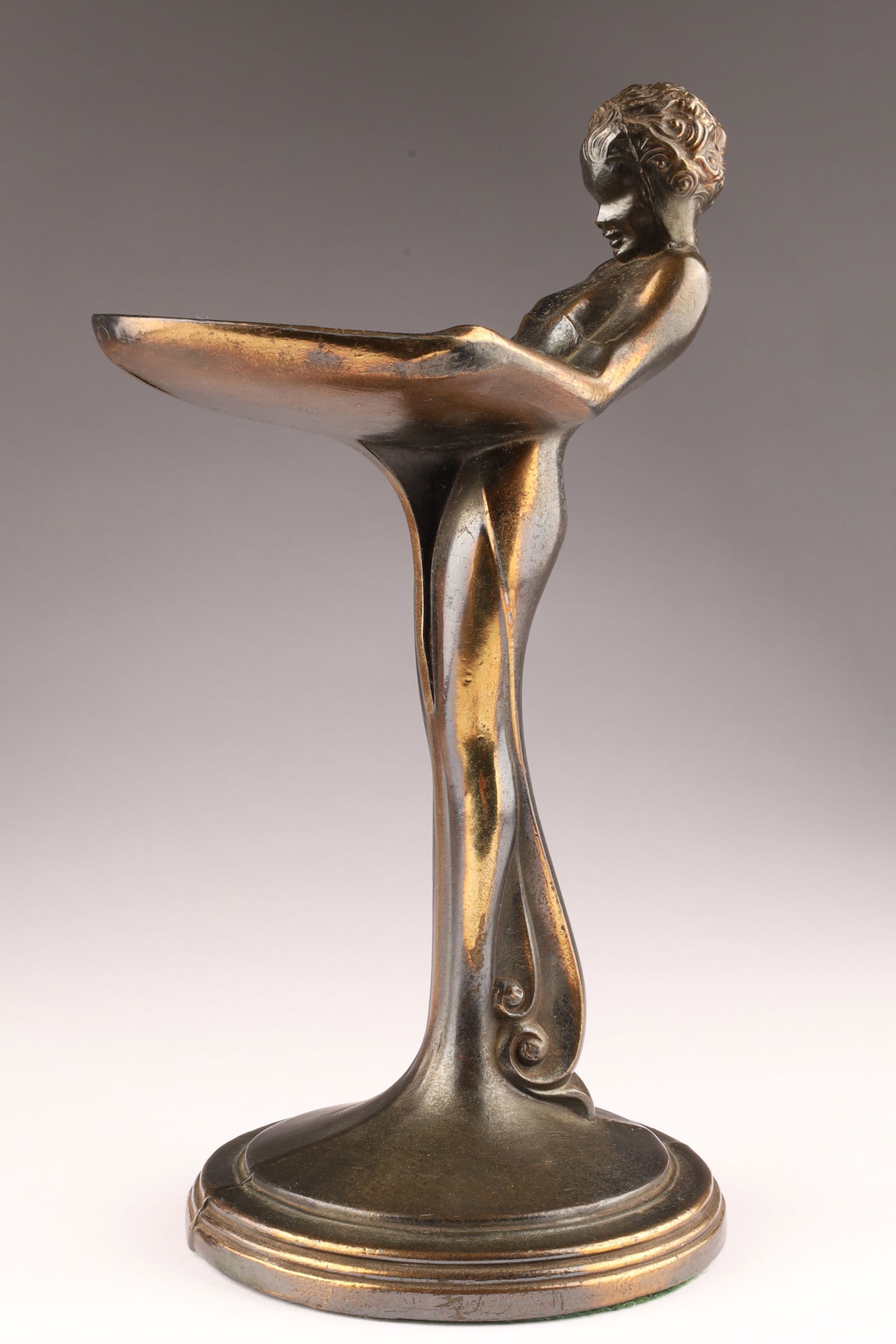 Antique 1930s NUART Art Deco Figural Spelter Vide Poche (1 of 7)