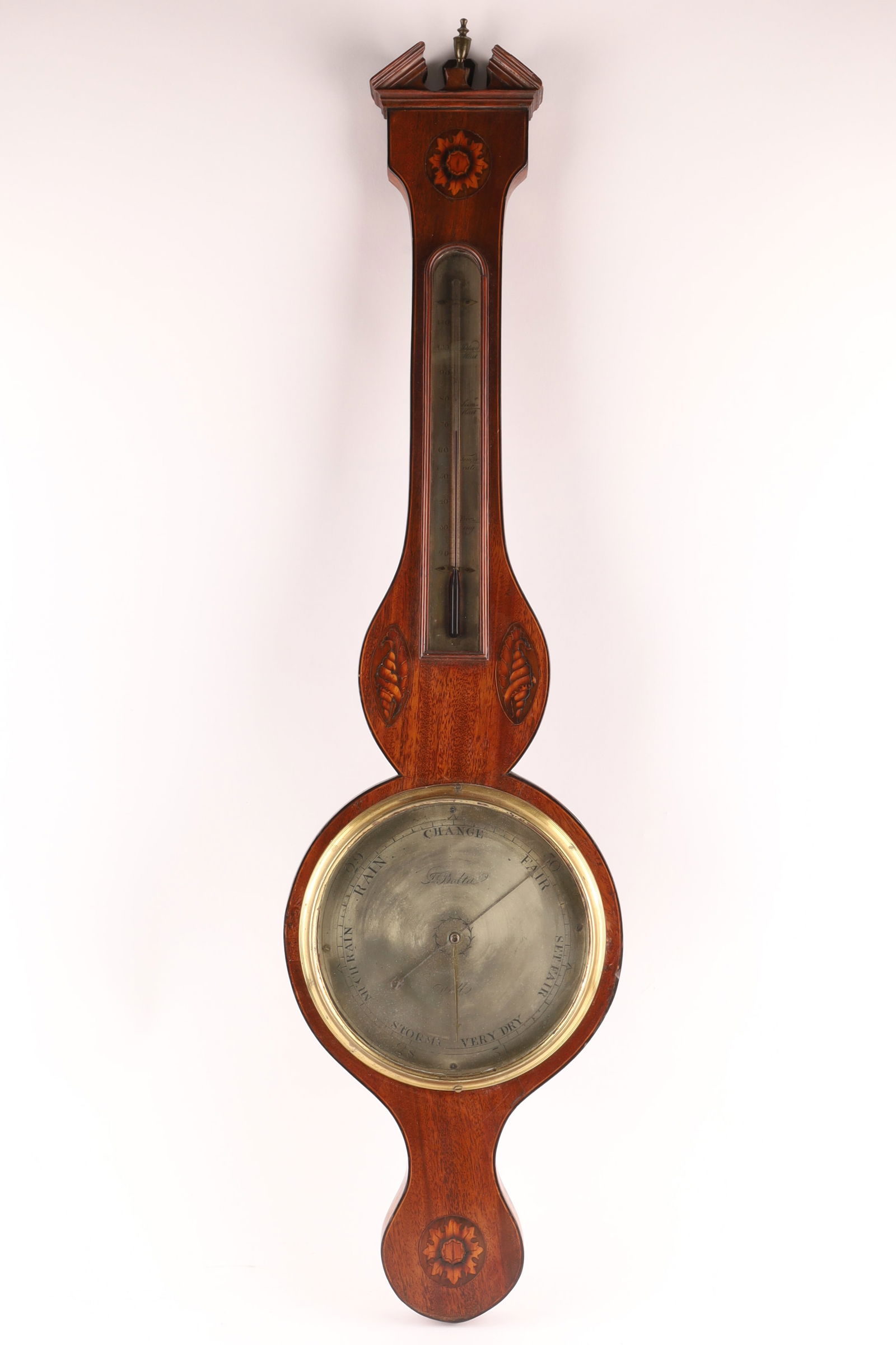18th C. or 19th C. George III Inlaid Mahogany Banjo Barometer (1 of 9)