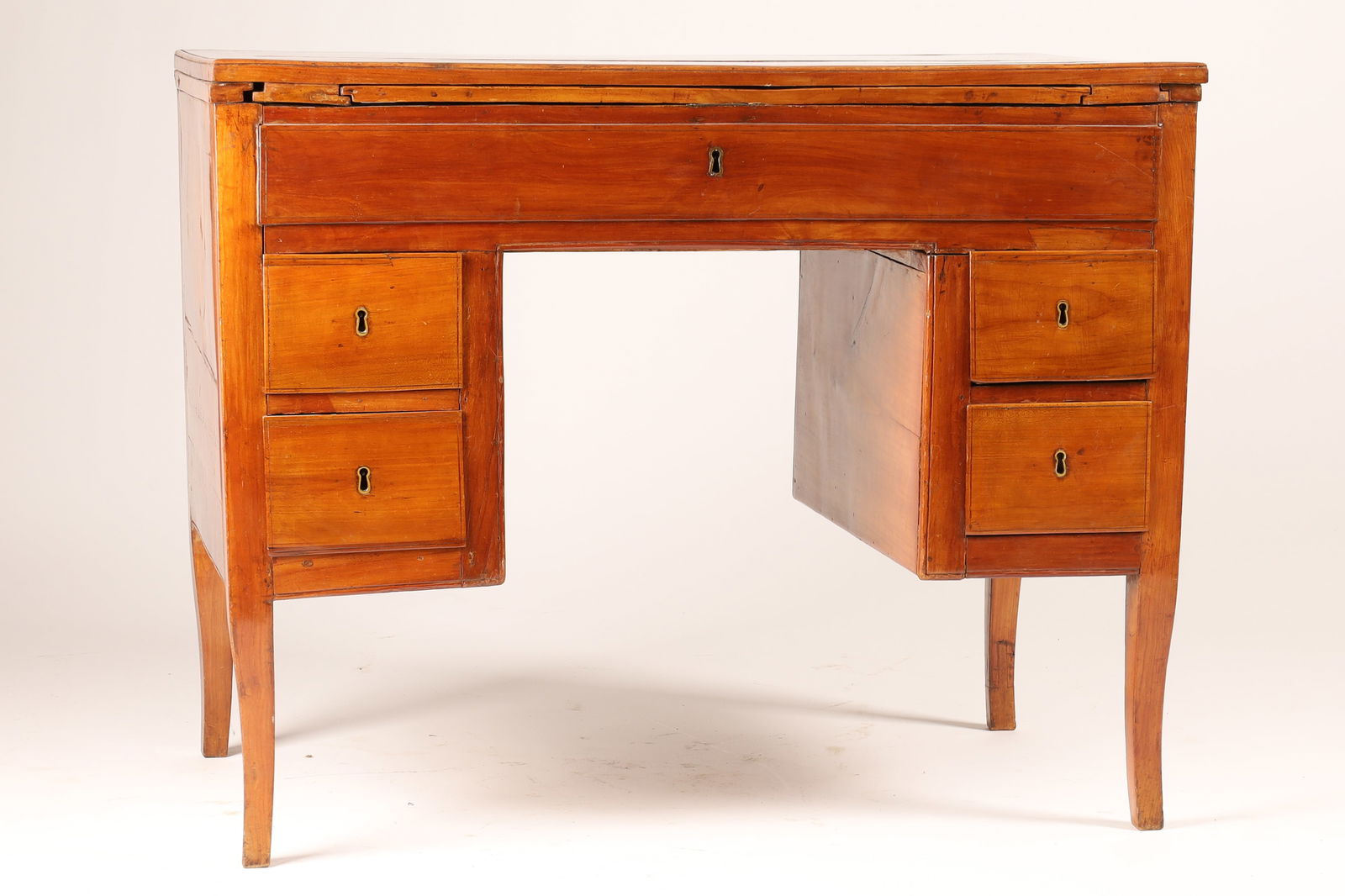 Louis XVI Style Blonde Mahogany Writing Desk with Hidden Compartments (1 of 16)
