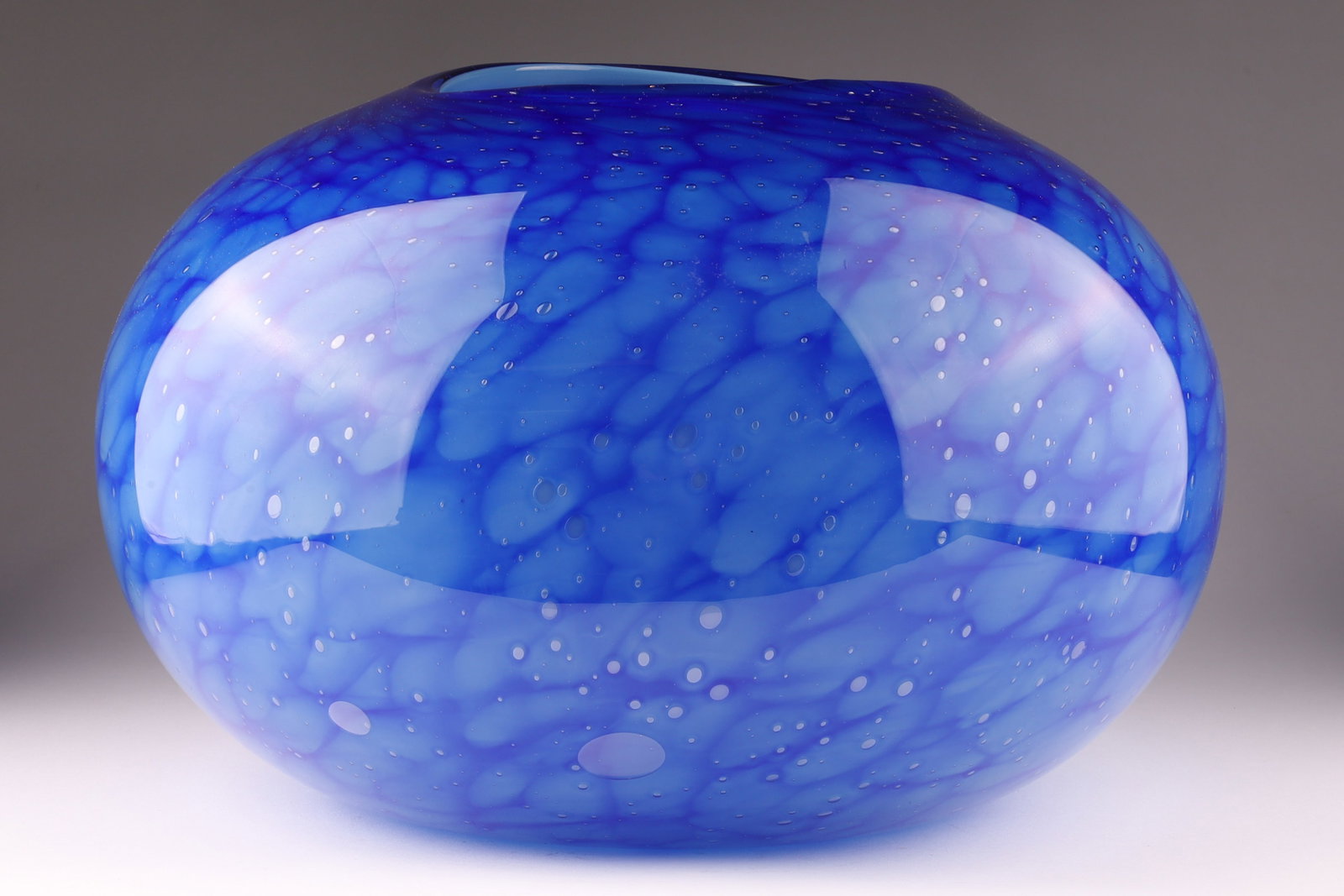 Large Signed Catherine Benoit Quebec Blue Art Glass Vase (1 of 6)