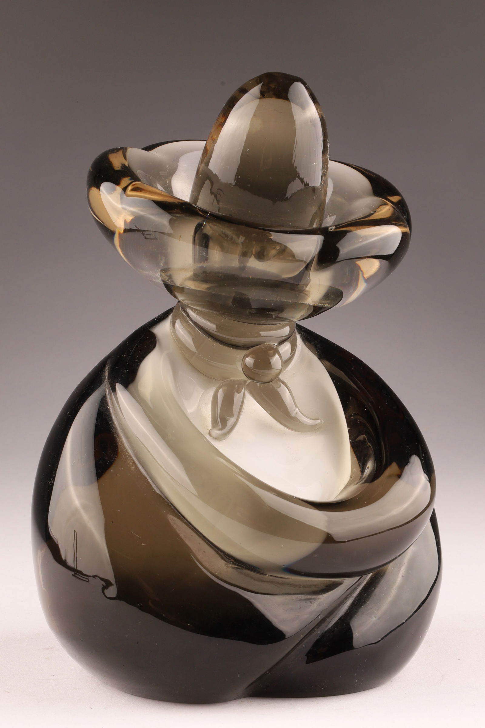 Archimede Seguso Murano Glass Sombrero Figure, Labeled (1 of 7)