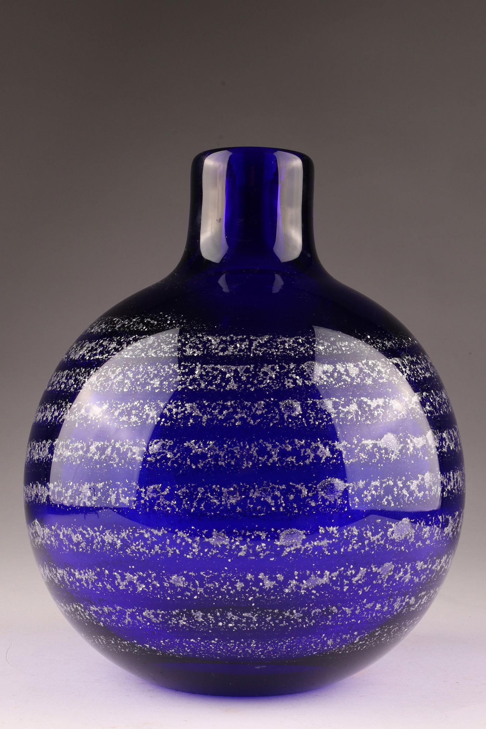 Frantisek Vizner (Czech, 1936 - 2011) Modernist Cobalt and Mica Art Glass Vase (1 of 7)