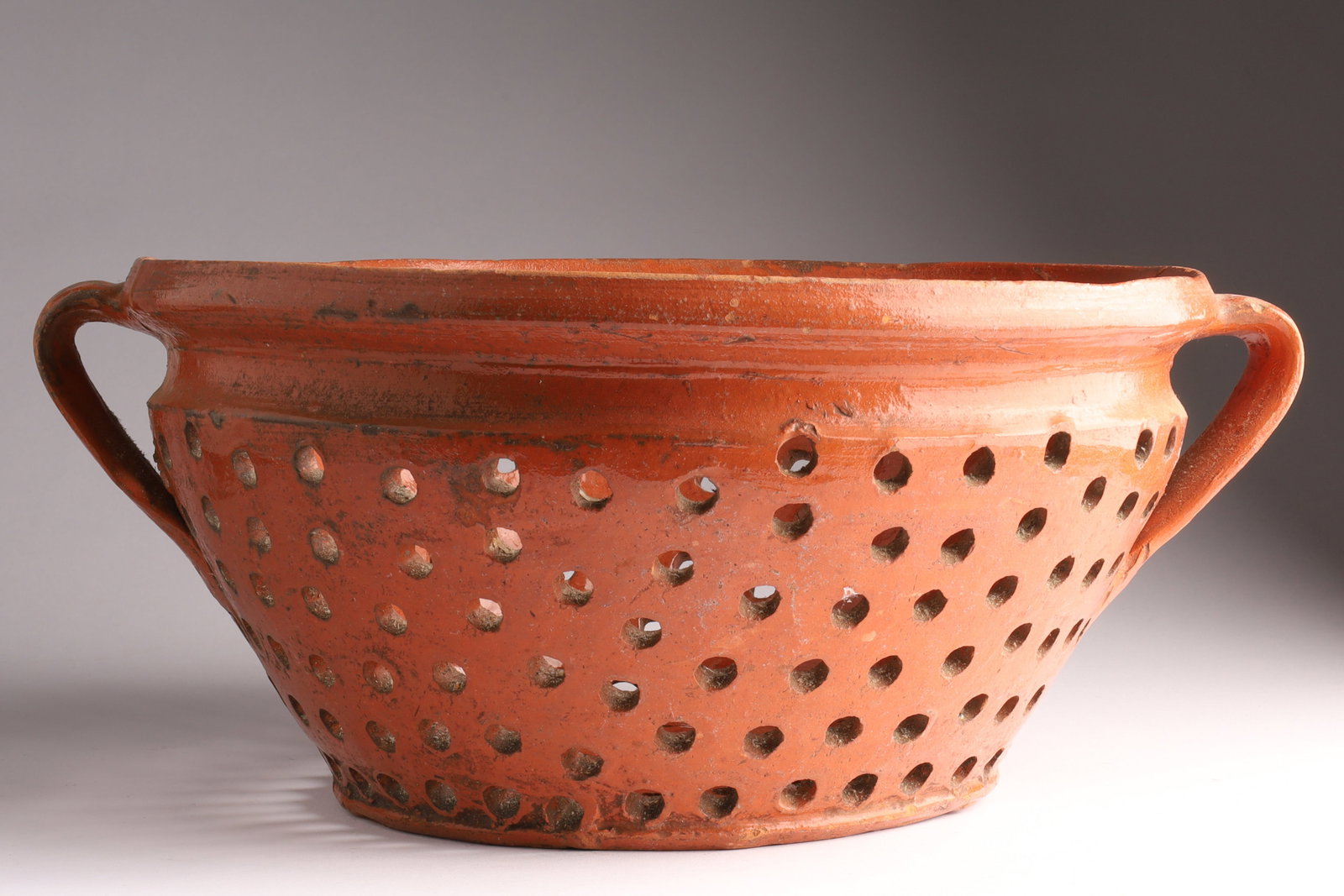 Antique French Glazed Terracotta Strainer Colander (1 of 6)