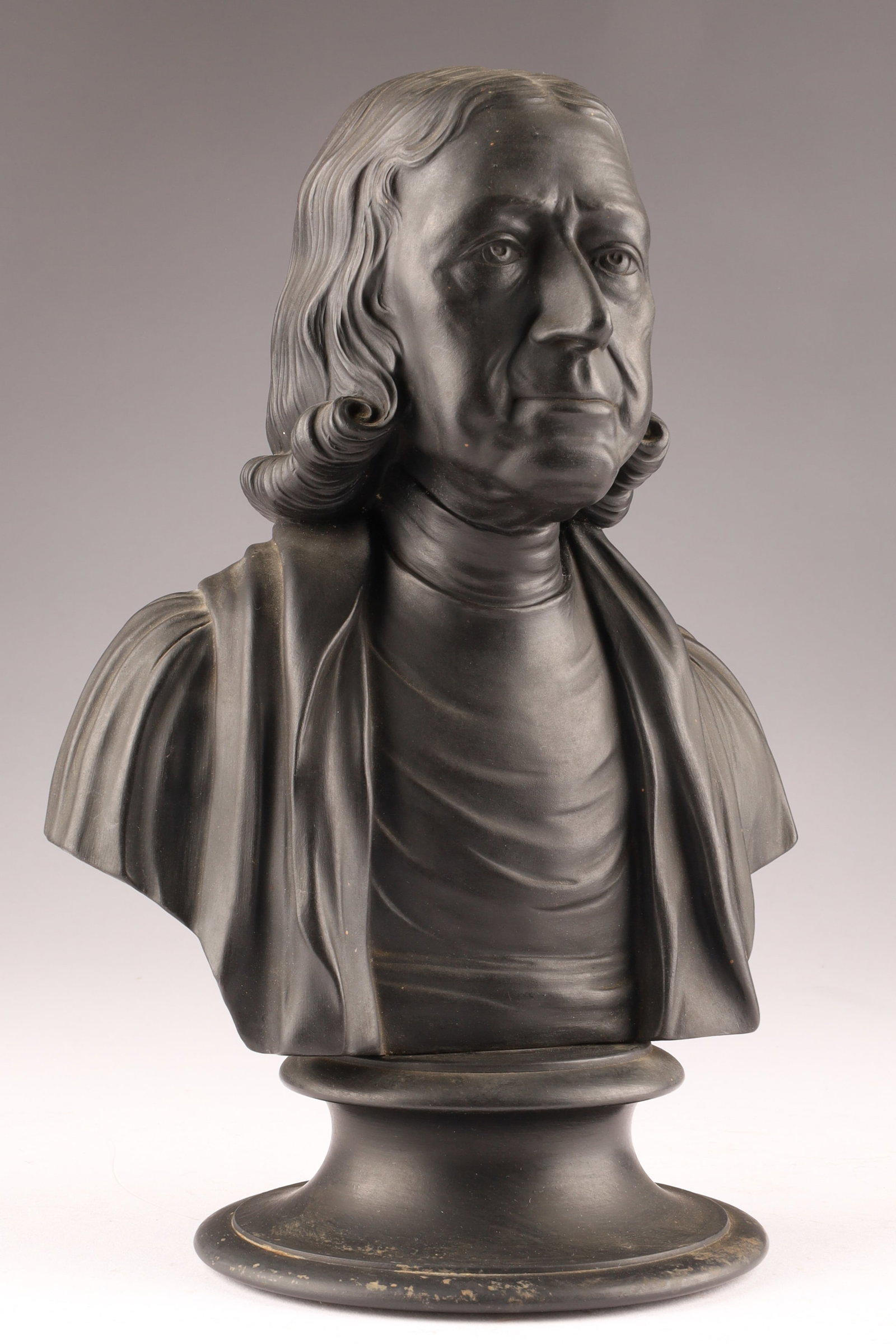 Antique Wedgwood Black Basalt Bust of John Wesley, Founder of the Methodist Church (1 of 9)