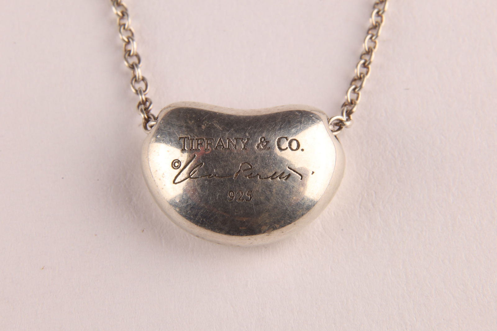 Tiffany and Co. Sterling Silver Elsa Peretti Bean Design Pendant Necklace (1 of 6)
