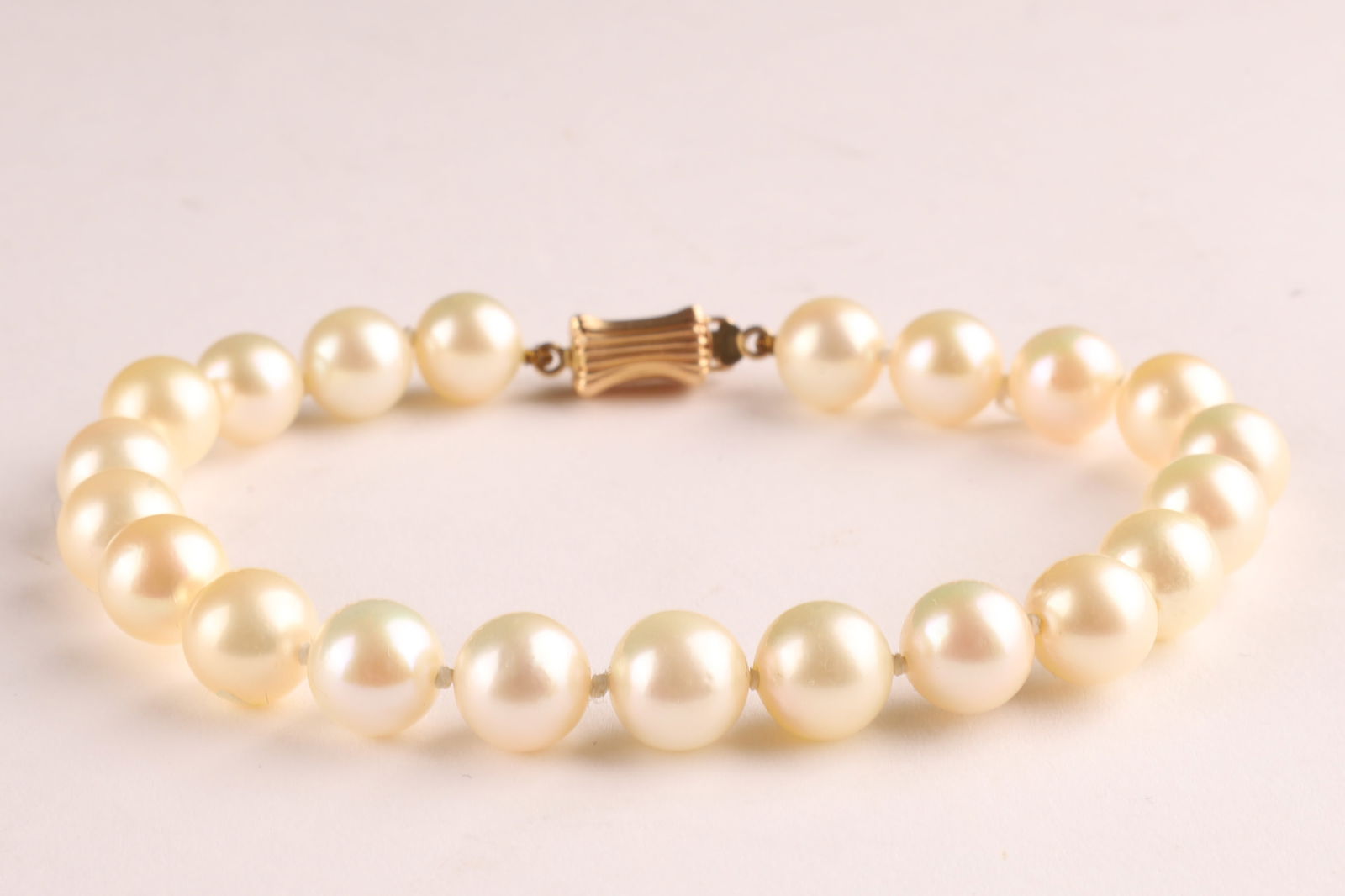14K Gold and Round Natural Pearl Bracelet (1 of 5)