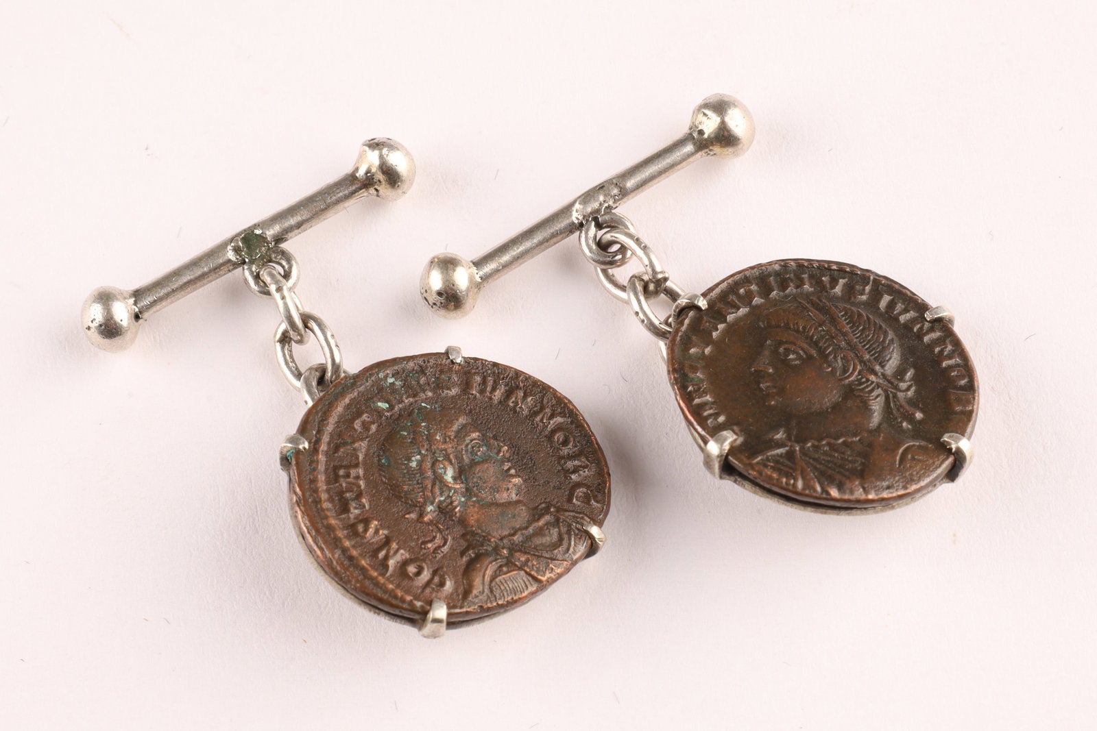 A Pair of Sterling Silver Ancient Roman Coin Cufflinks (1 of 7)