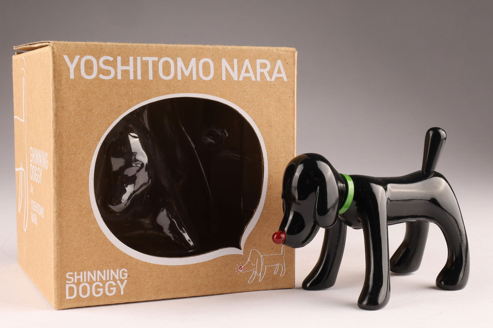 Yoshitomo Nara (b. 1959) Shinning Doggy, Sculptural Painted Multiple, with Original Box ca. 2015 (1 of 8)