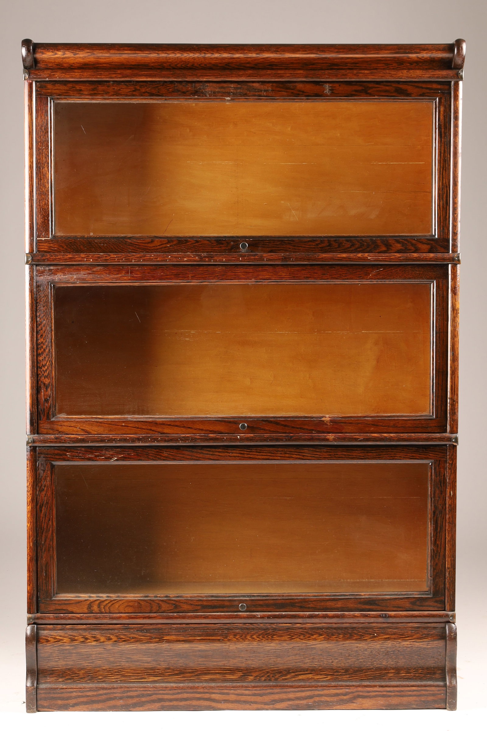 Antique Oak Stacking Barrister Bookcase with Glass Doors (1 of 5)