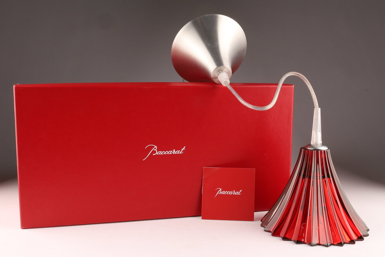 Baccarat Mille Nuits Red Crystal Pendant Lamp, Mathias, France (1 of 8)