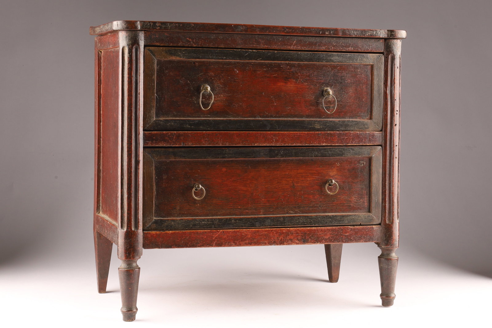 Rare Miniature Louis XVI Period Two Drawer Mahogany Commode, France C. 1790 (1 of 9)