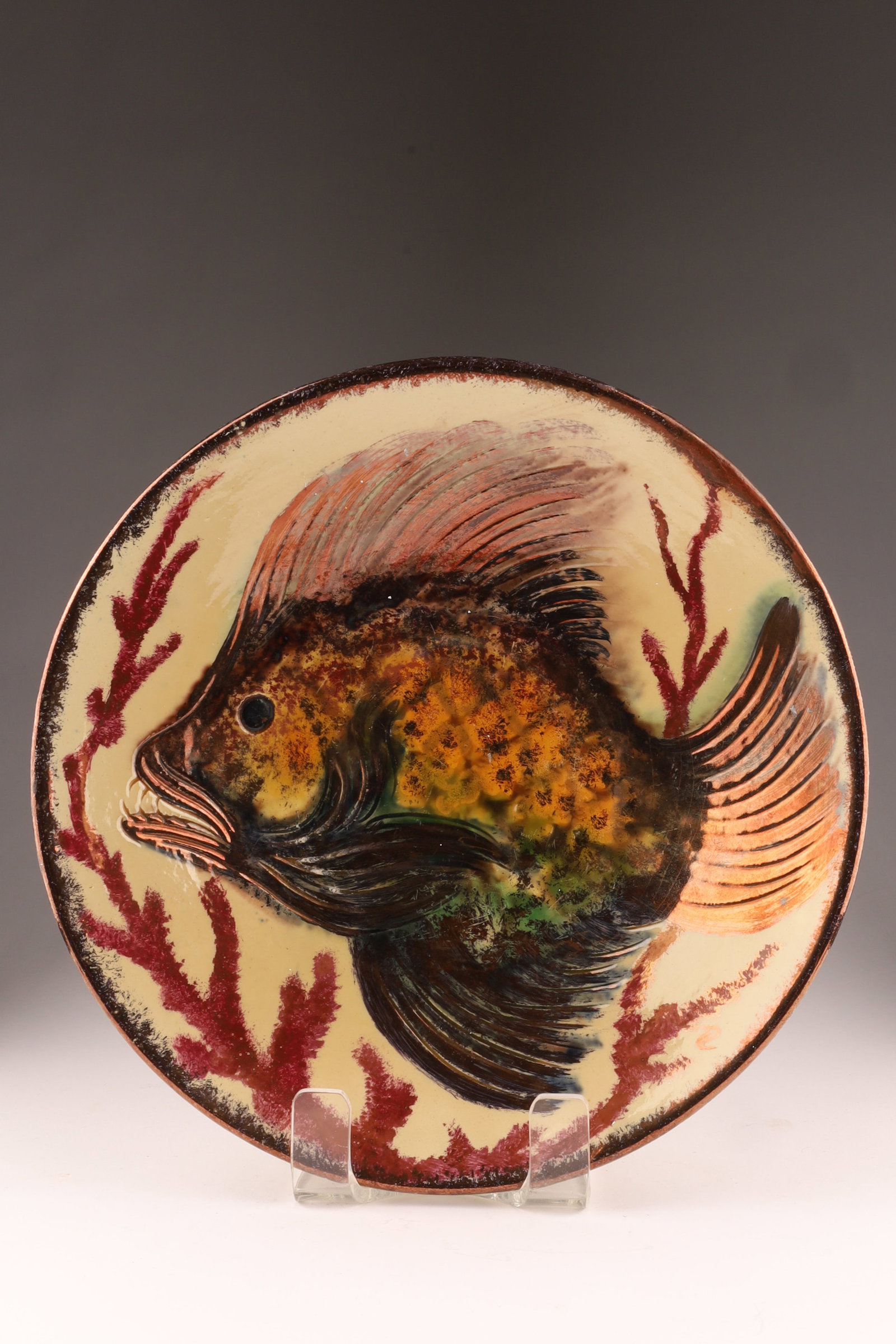 Eusebi Diaz Costa Catalan Ceramic Bowl with Fish and Coral decor, 1950s-60s (1 of 9)