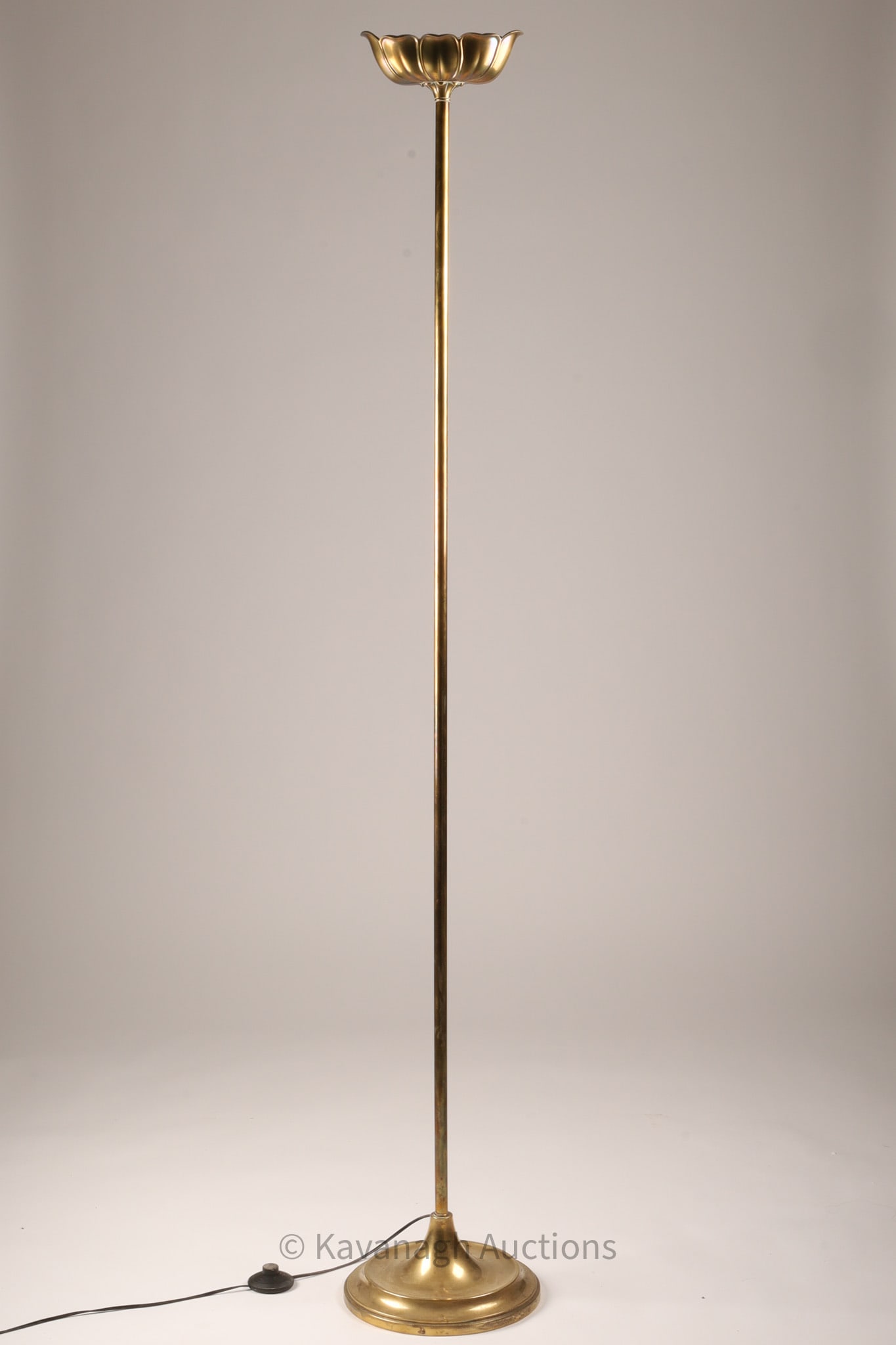 Hollywood Regency Bronze Torchiere Floor Lamp (1 of 5)
